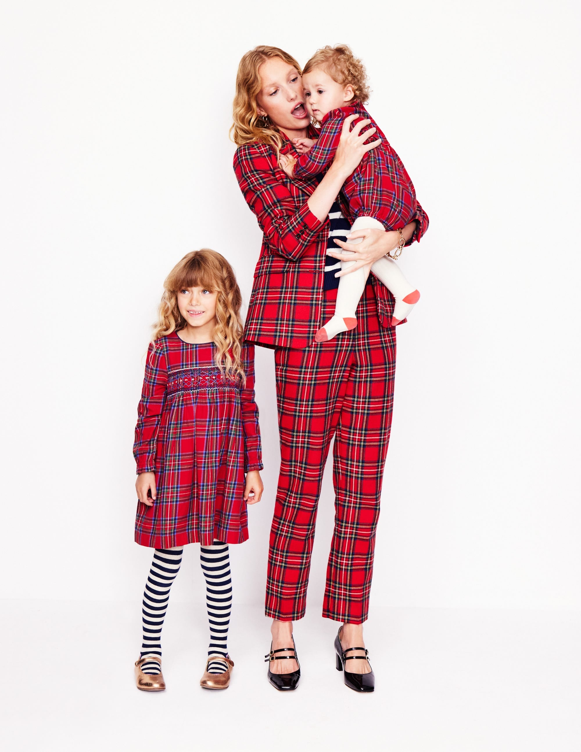 Smocked Romper-Red and Blue Check - Image 5