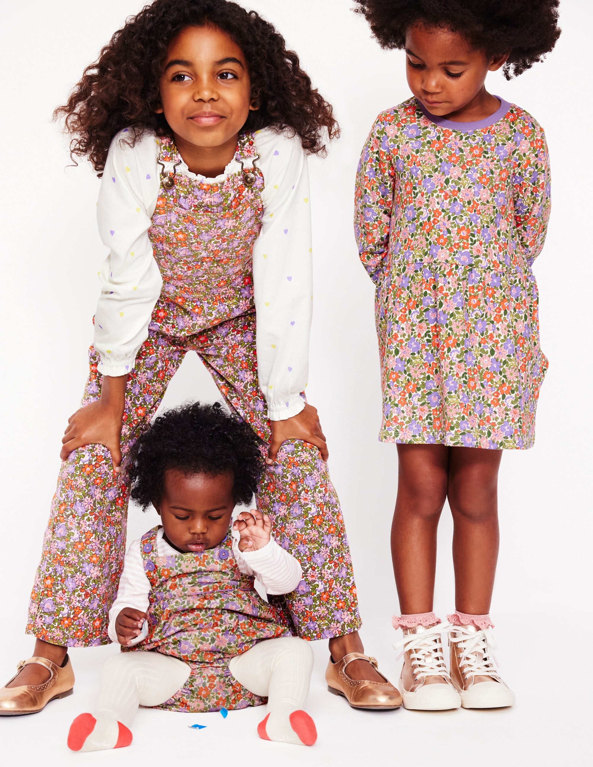 Floral Cord Romper-Multi Flowerbed - Image 4