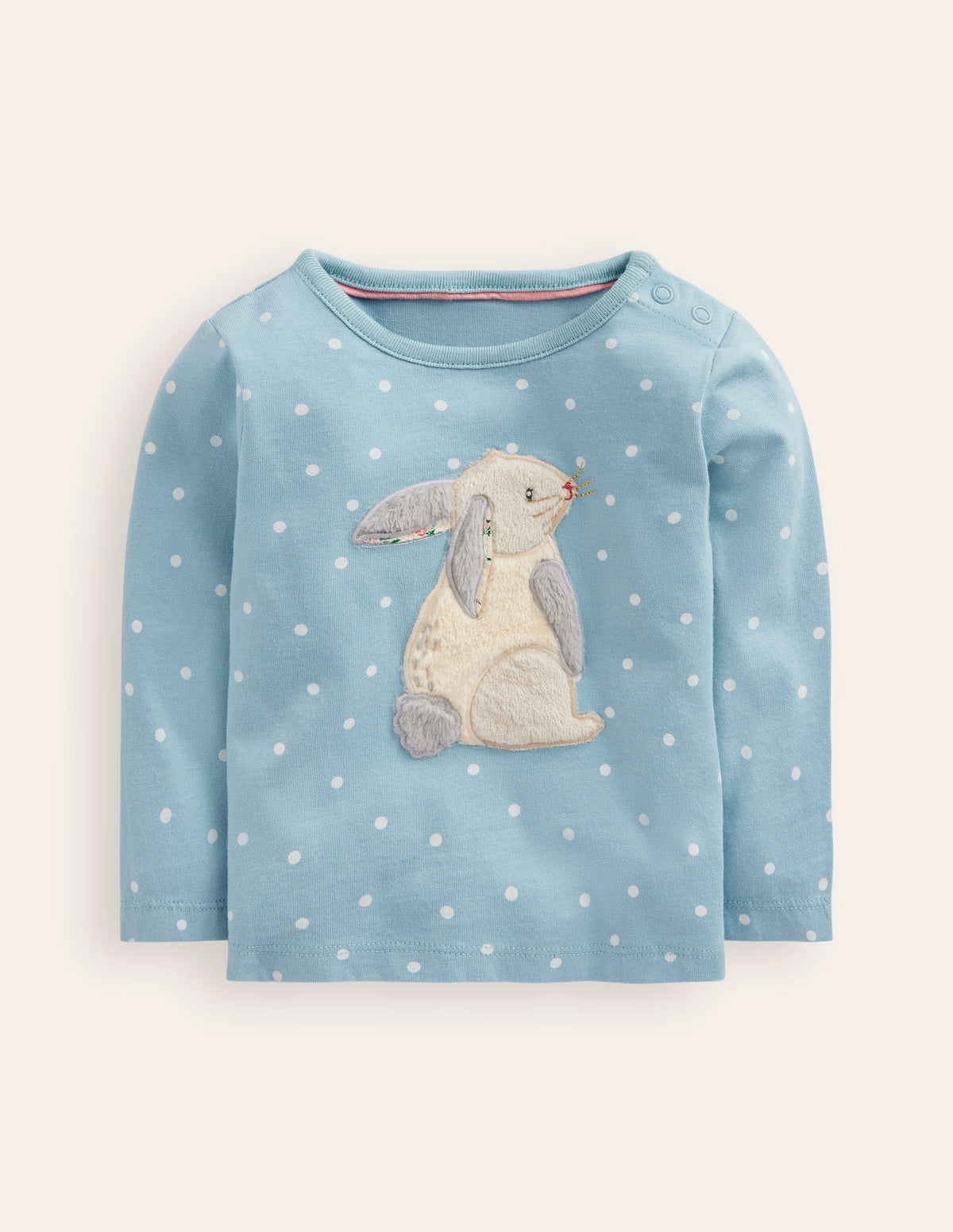 Animal Applique T-shirt-Soft Blue Bunny - Image 1