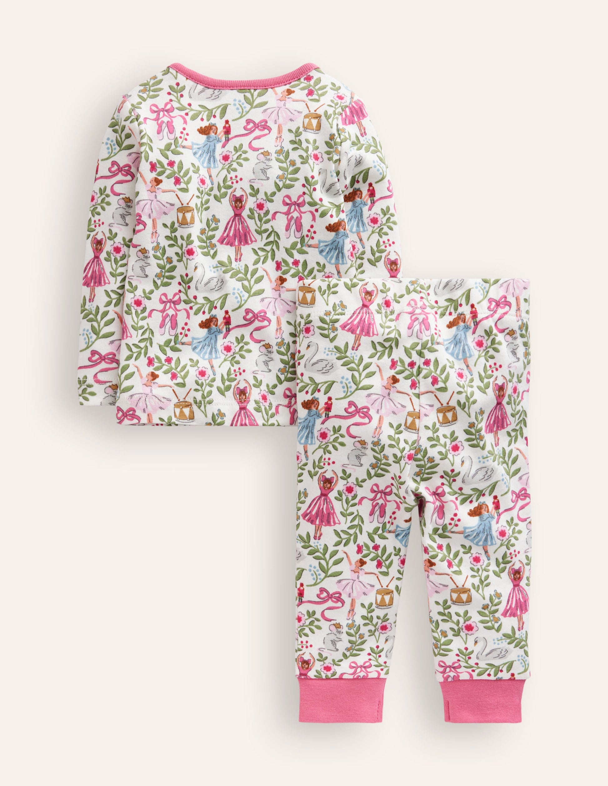 Snug Long John Pyjamas-Ivory Ballet Toile-2
