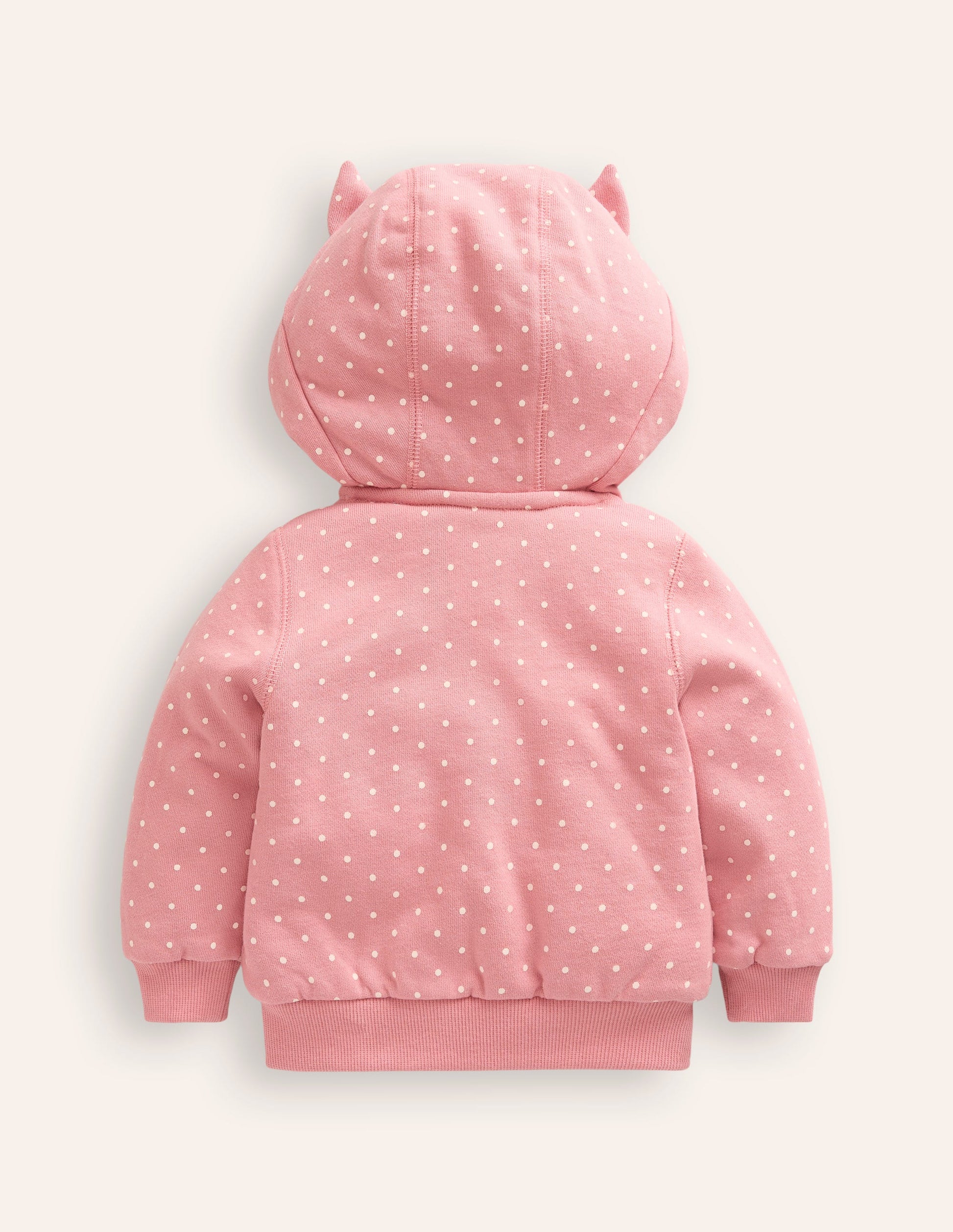 Novelty Shaggy Lined Hoody-Almond Pink Bunny-2