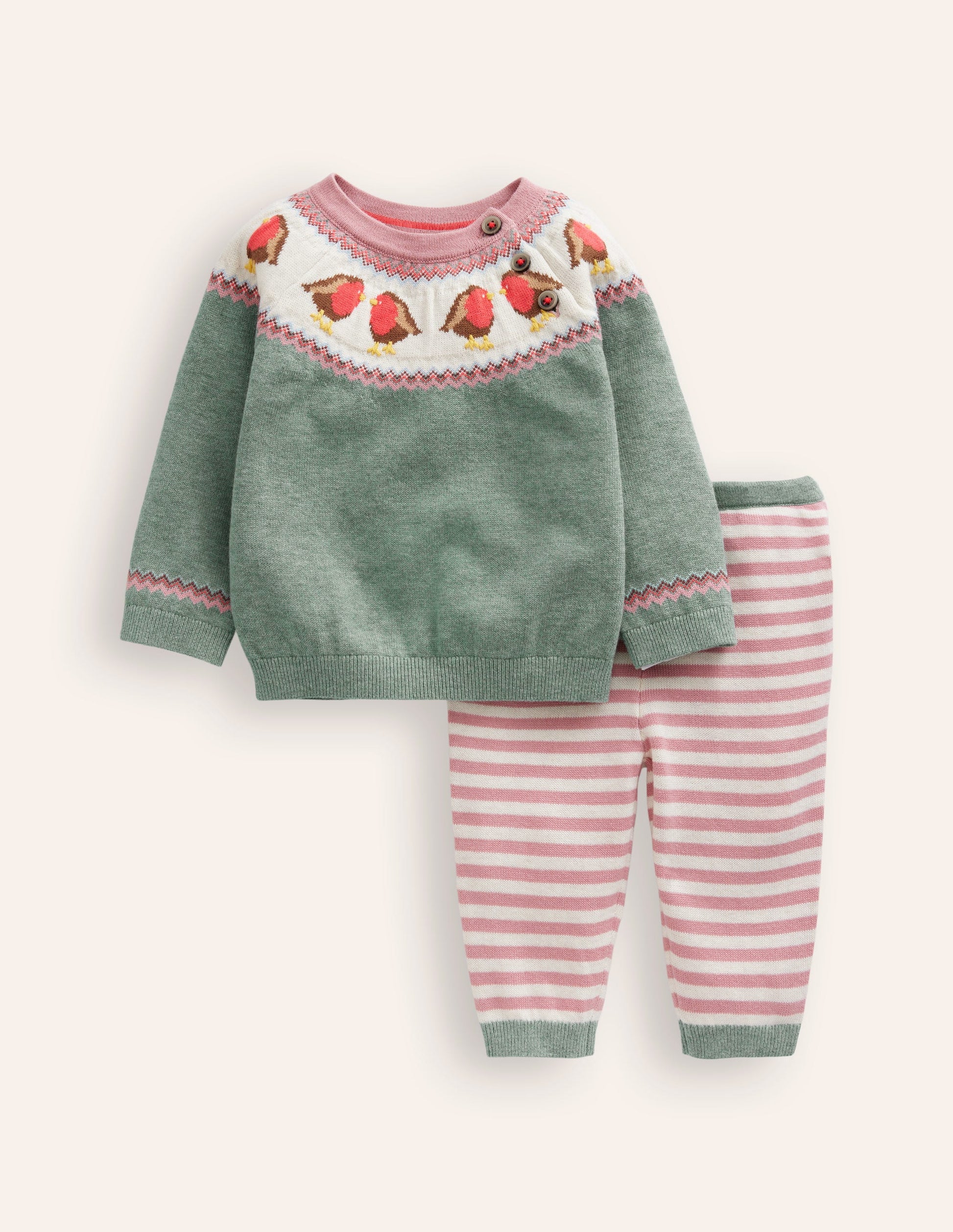 Fun Knitted Play Set-Csarite Green Robins-1
