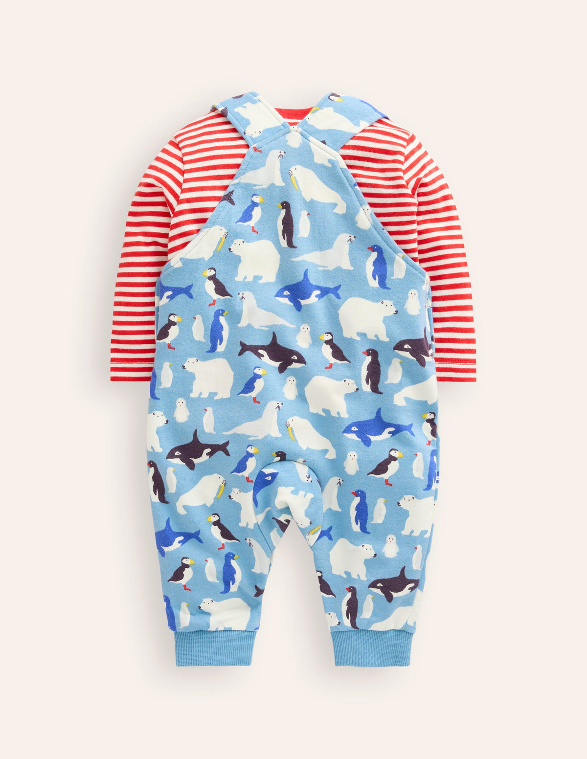 Jersey Dungarees Set-Glacier Blue Arctic Animals - Image 2