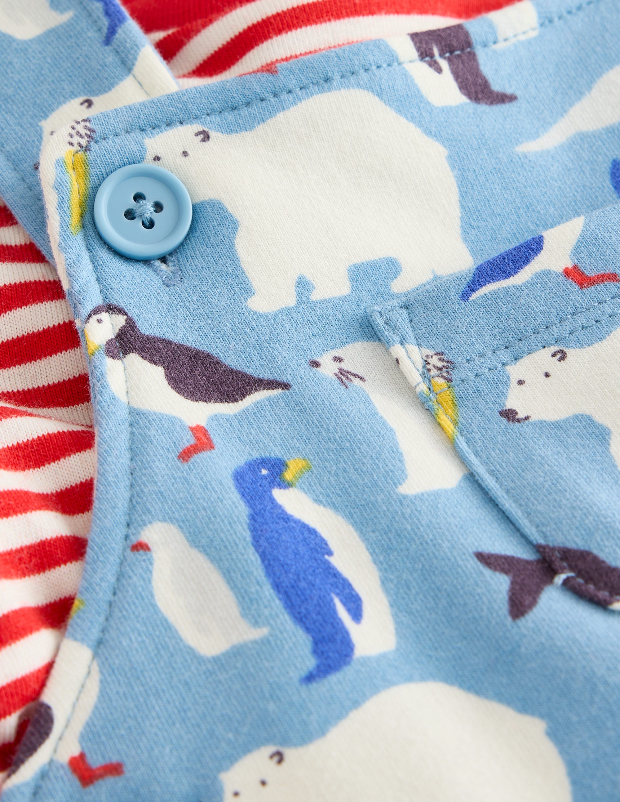 Jersey Dungarees Set-Glacier Blue Arctic Animals - Image 3