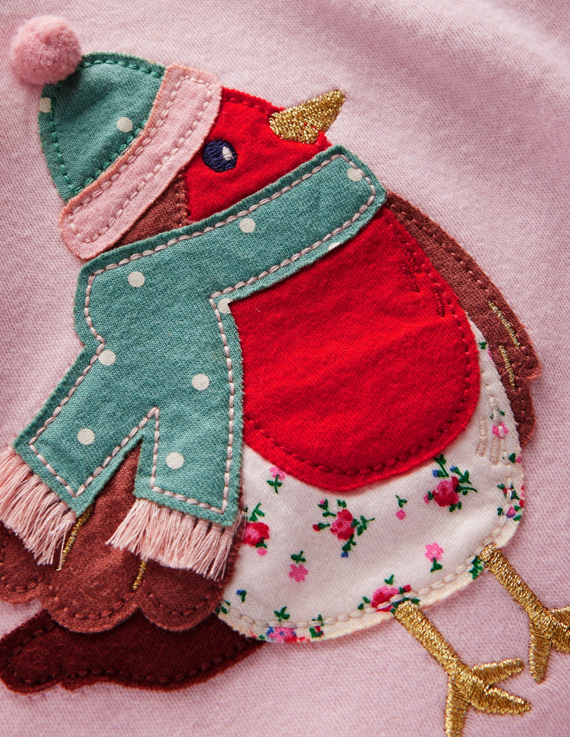 Ruffle neck T-shirt-French Pink Robin - Image 3