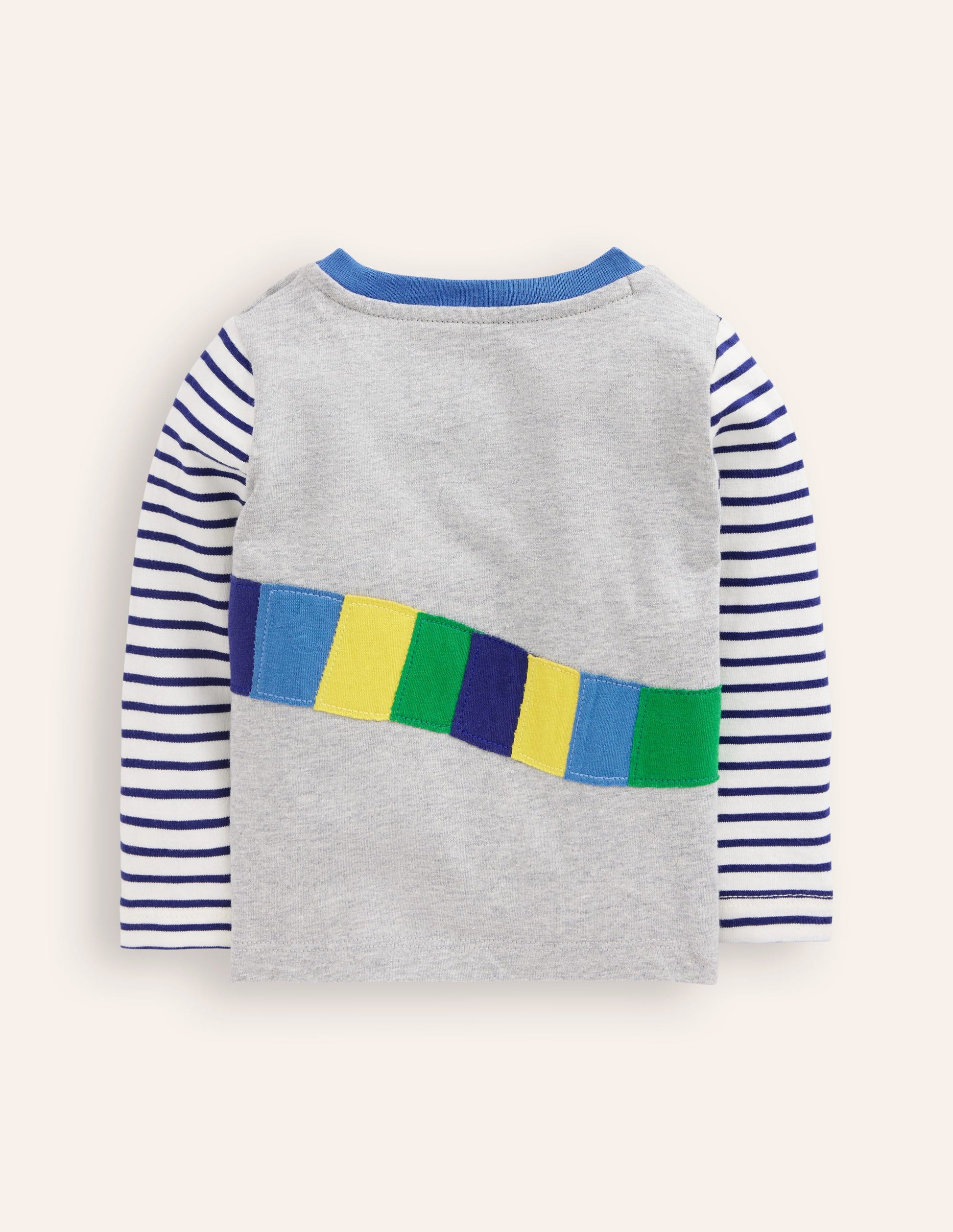 Long Sleeve Applique T-shirt-Grey Marl Sausage Dog-2