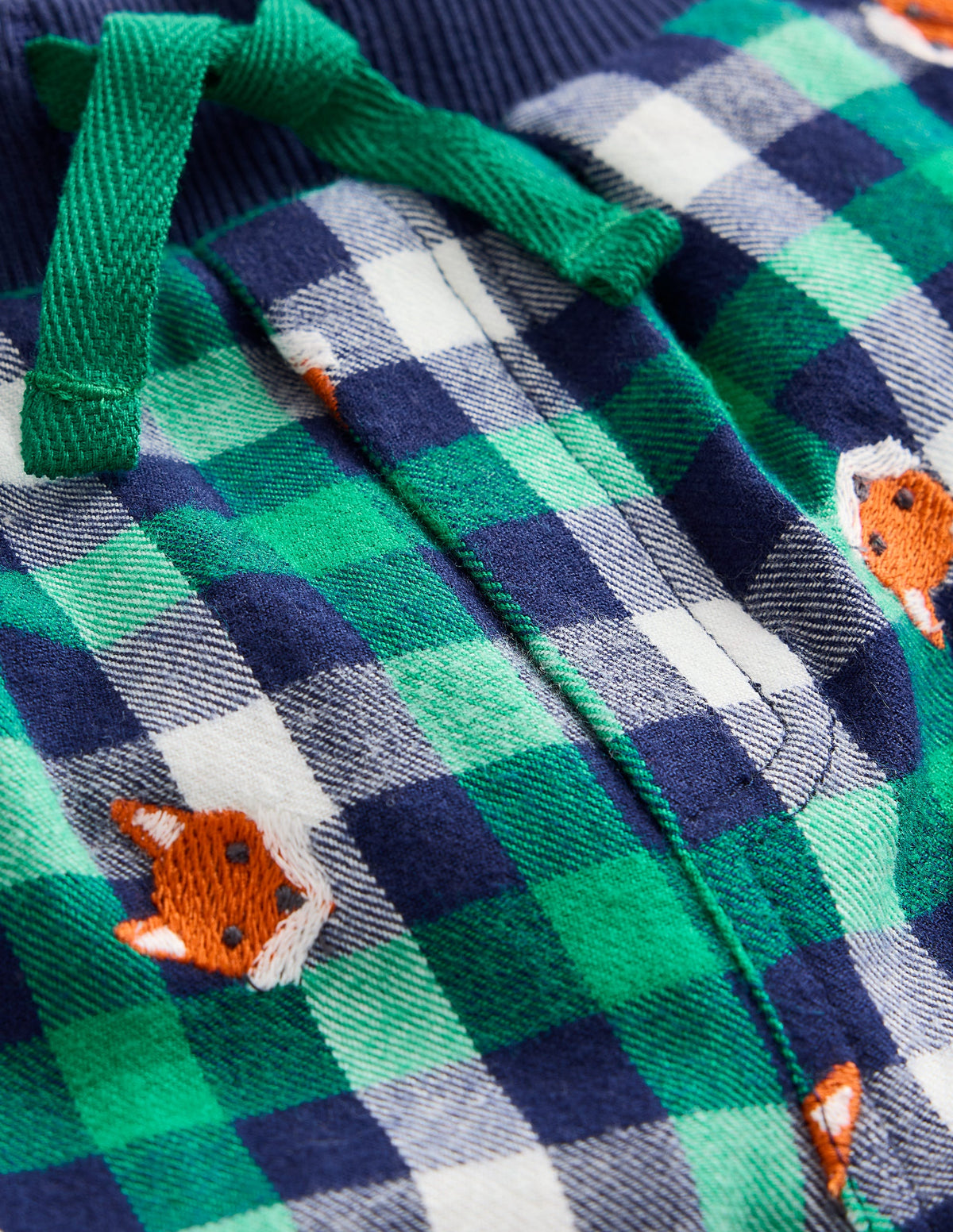 Cosy Lined Trousers-Gingham Foxes - Image 3