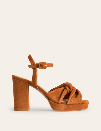Twist-Front Heeled Platforms-Ginger Snap Suede-2