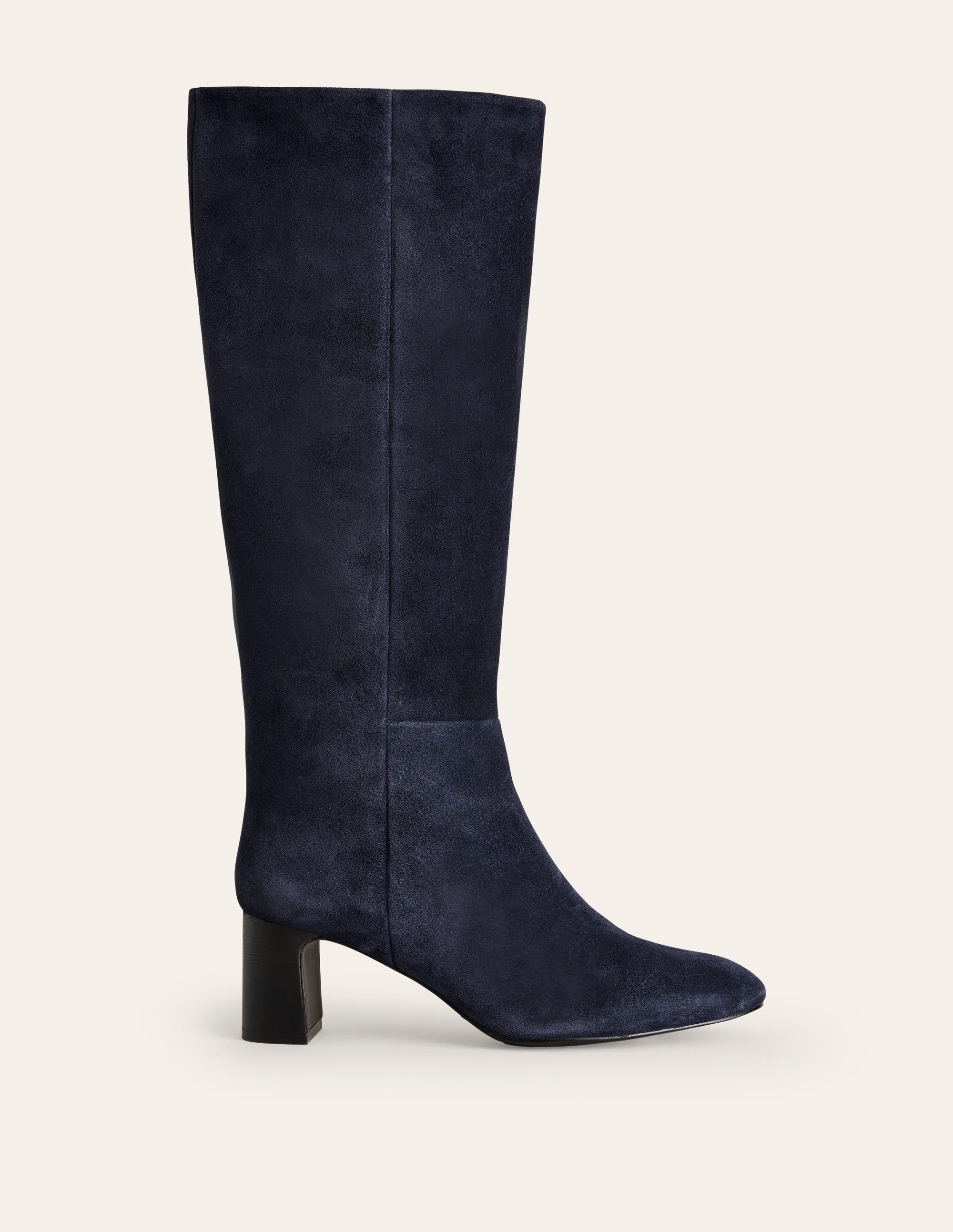 Erica Knee High Leather Boots-Navy Suede - Image 2