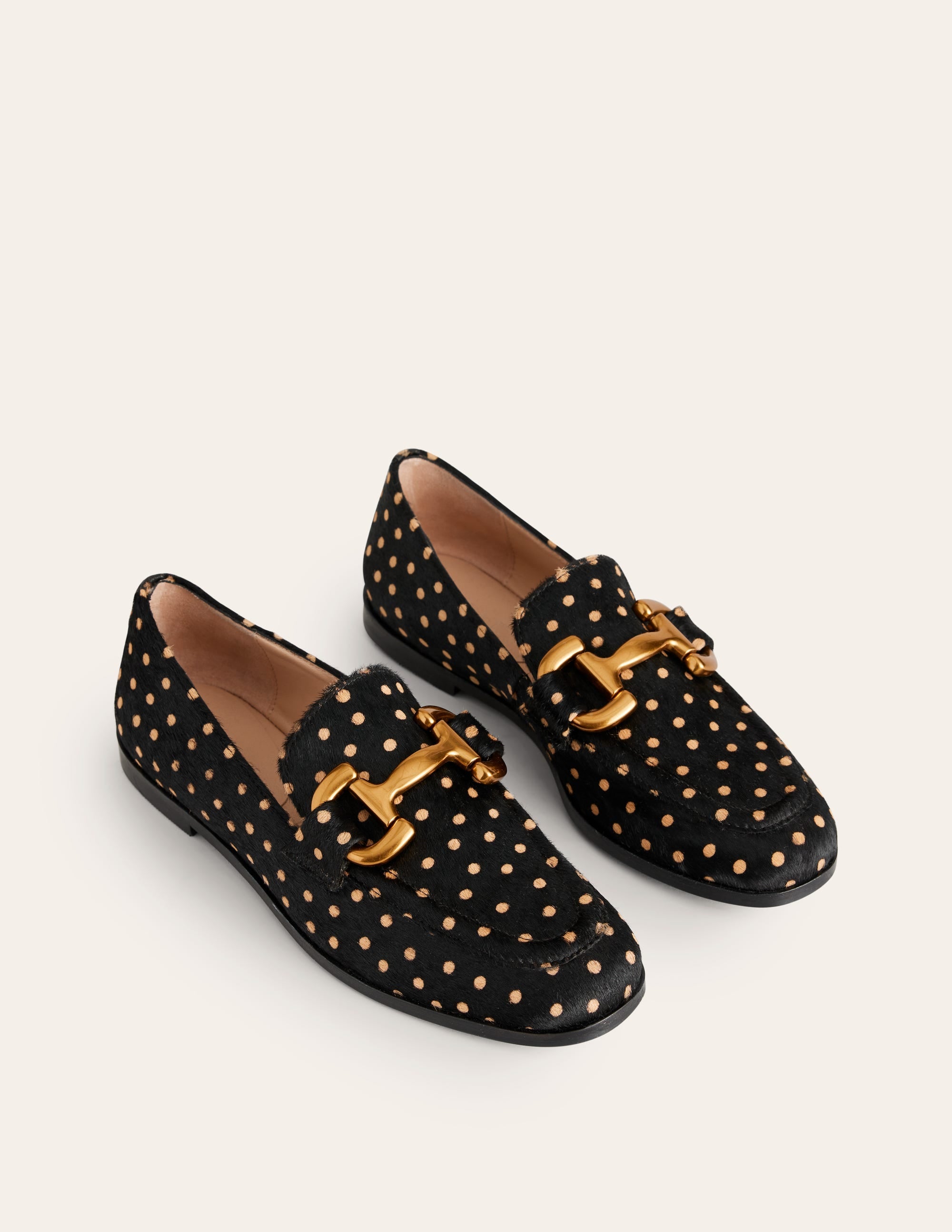 Iris Snaffle Loafers-Black and Camel Spot - Image 3