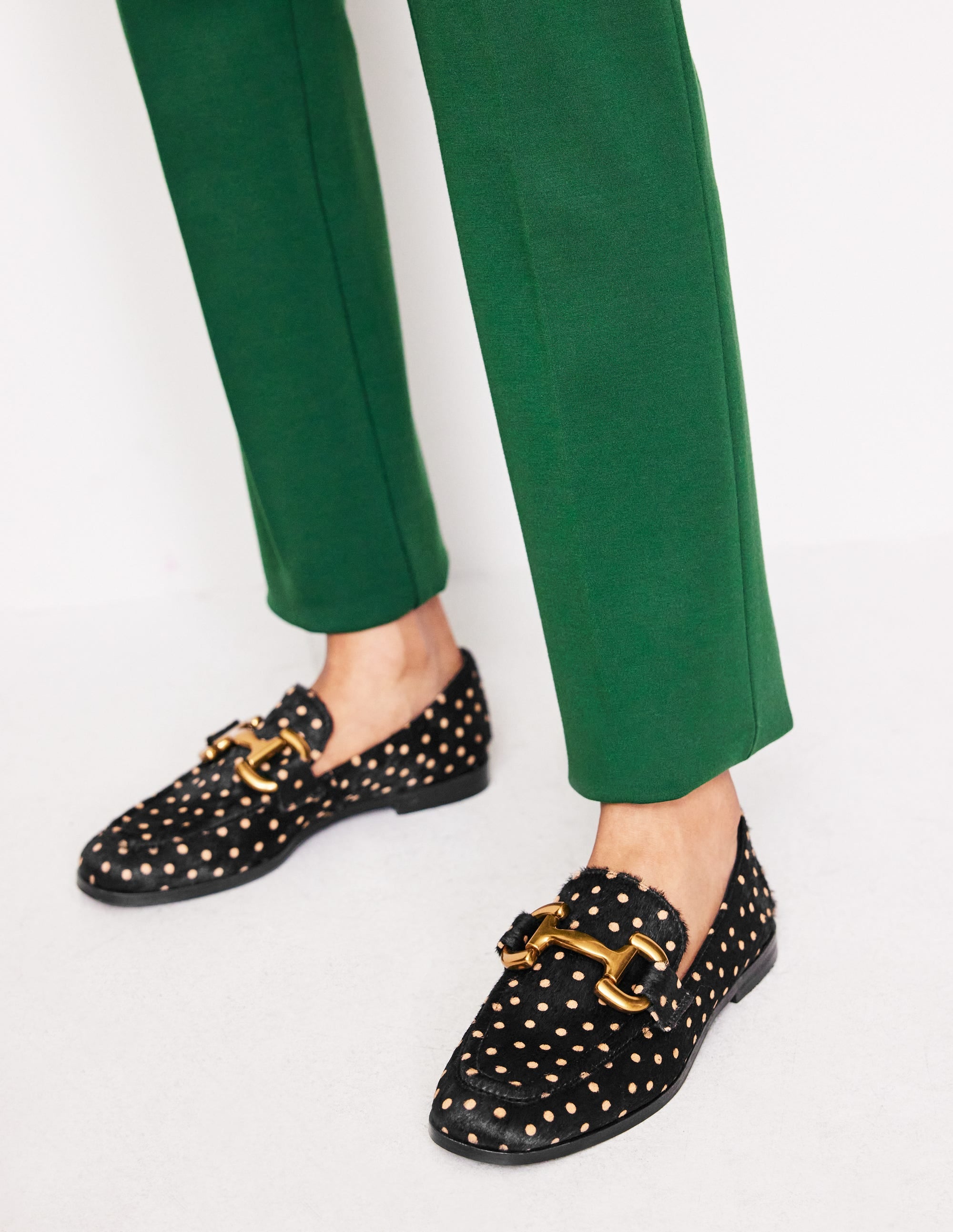 Iris Snaffle Loafers-Black and Camel Spot - Image 1