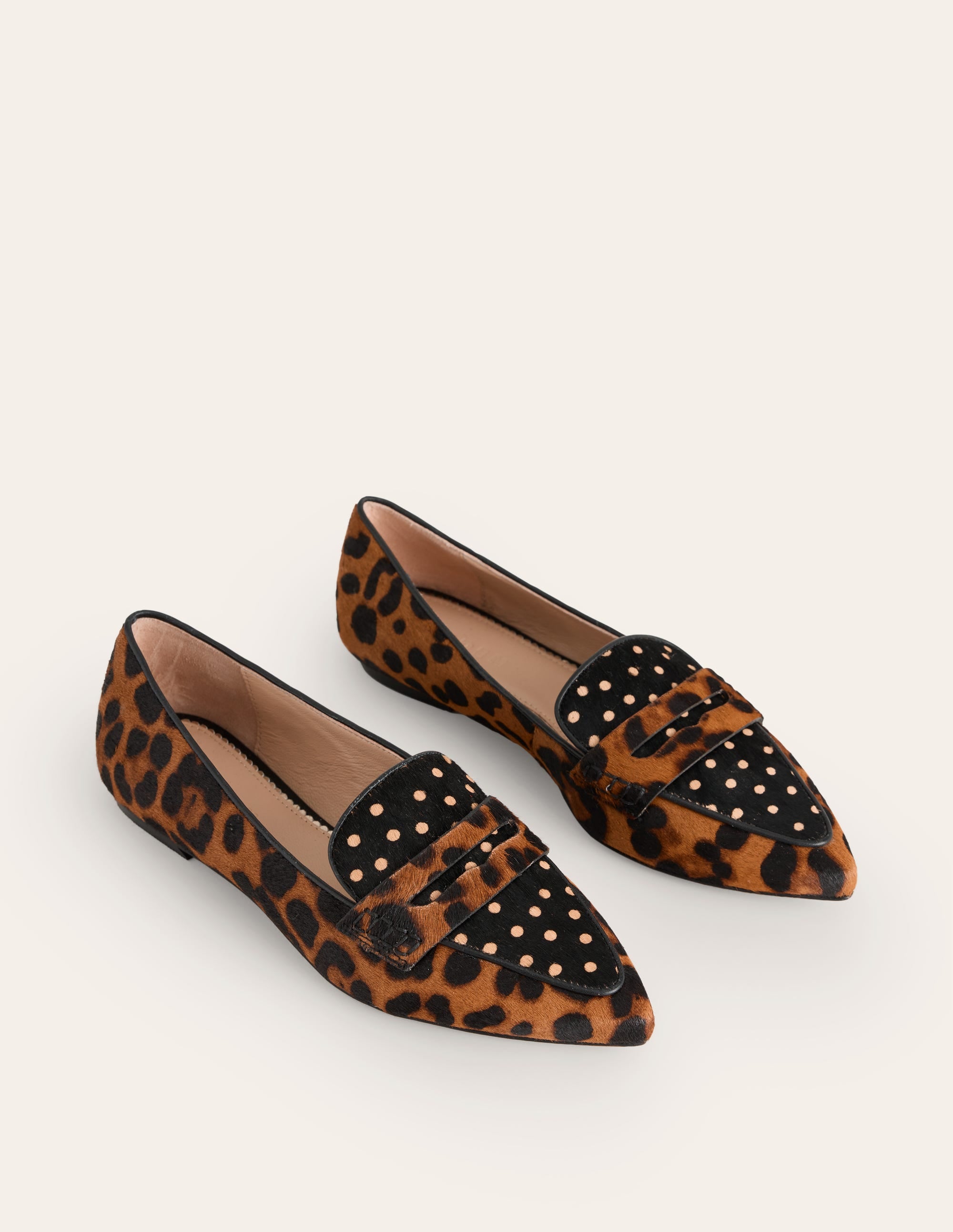 Pointed Loafers-Black and Camel Spot - Image 3