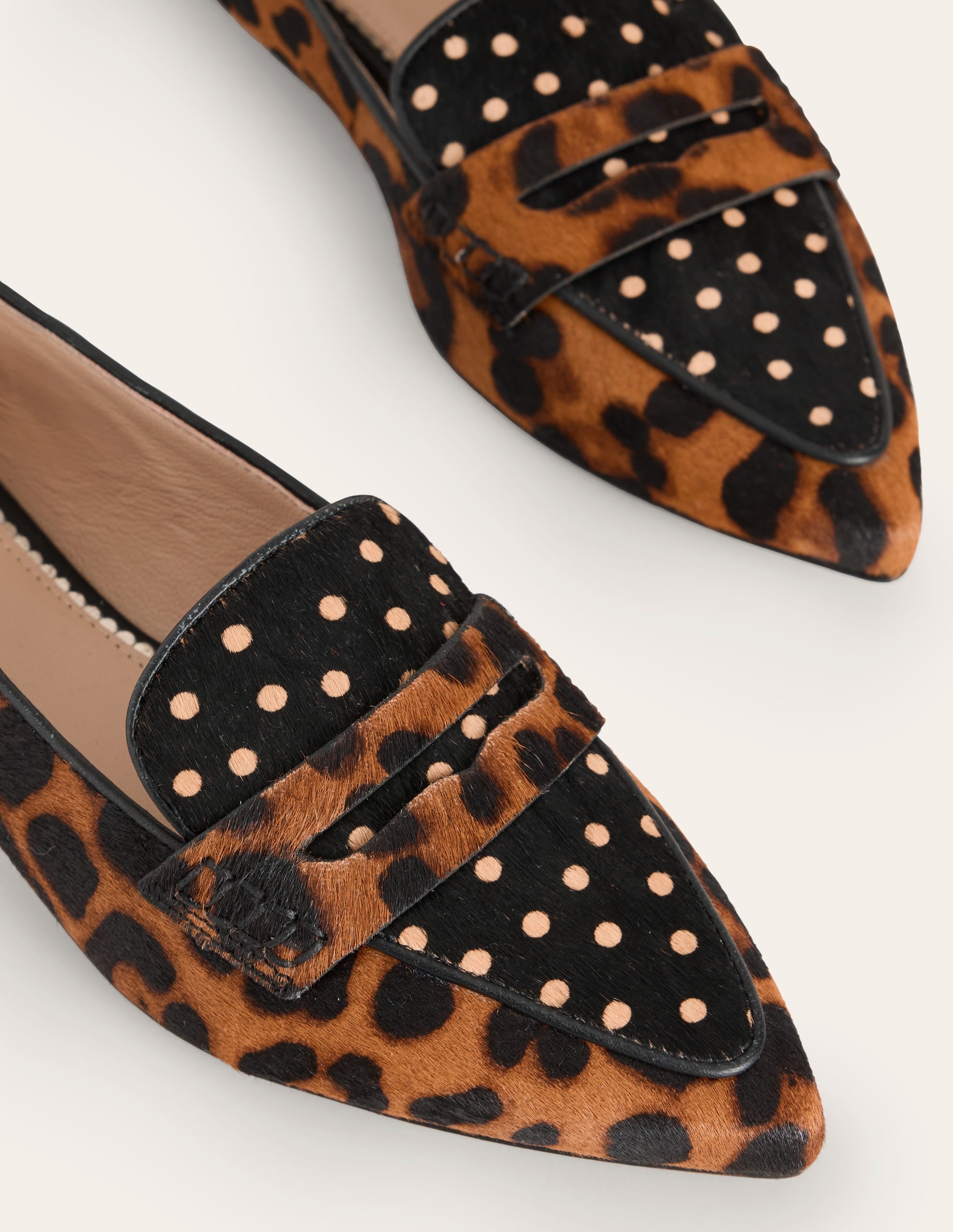 Pointed Loafers-Black and Camel Spot - Image 4