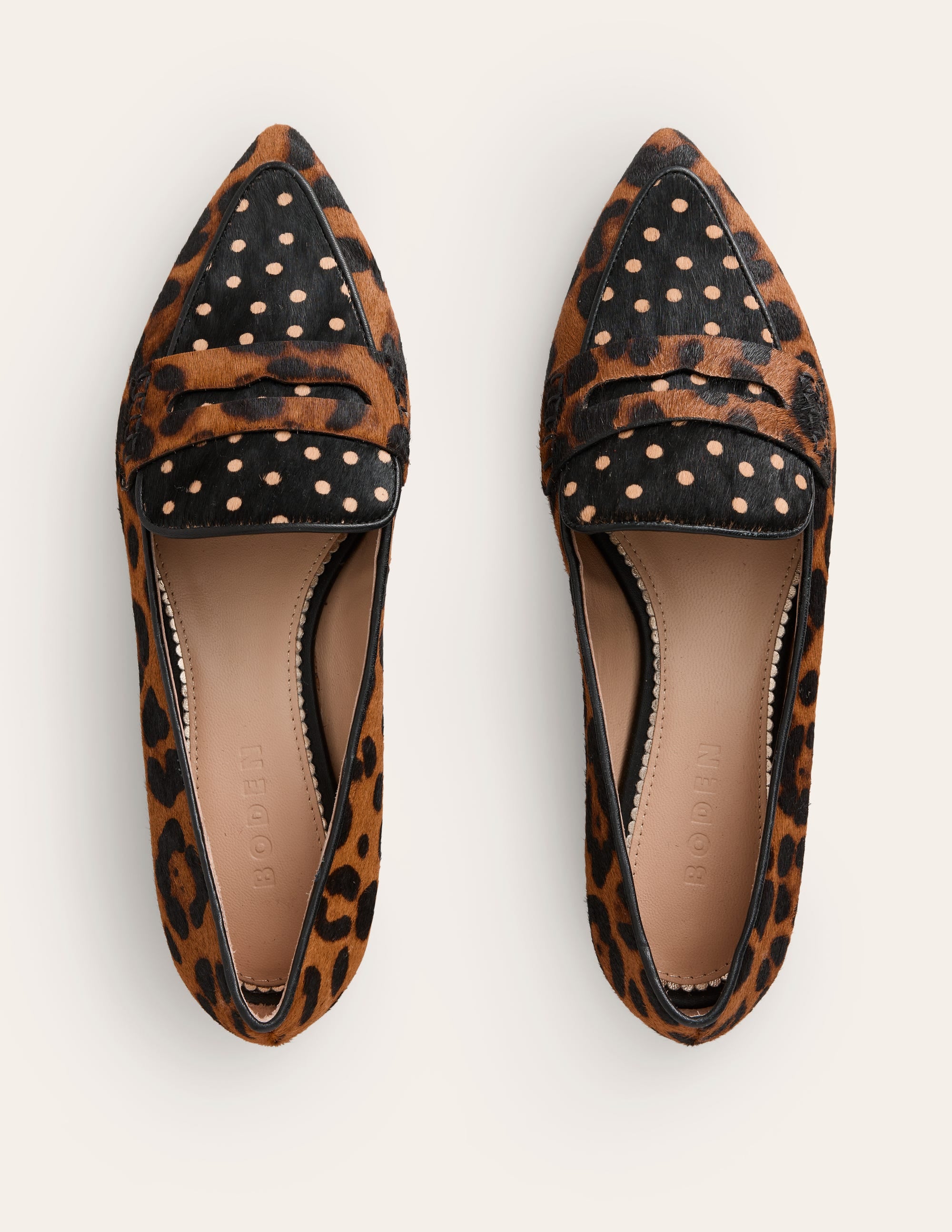 Pointed Loafers-Black and Camel Spot - Image 5