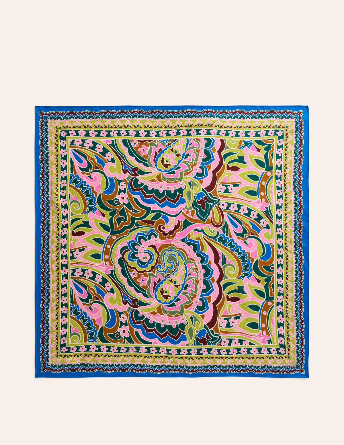 Elisabeth Silk Square Scarf-Paisley Pomme - Image 4