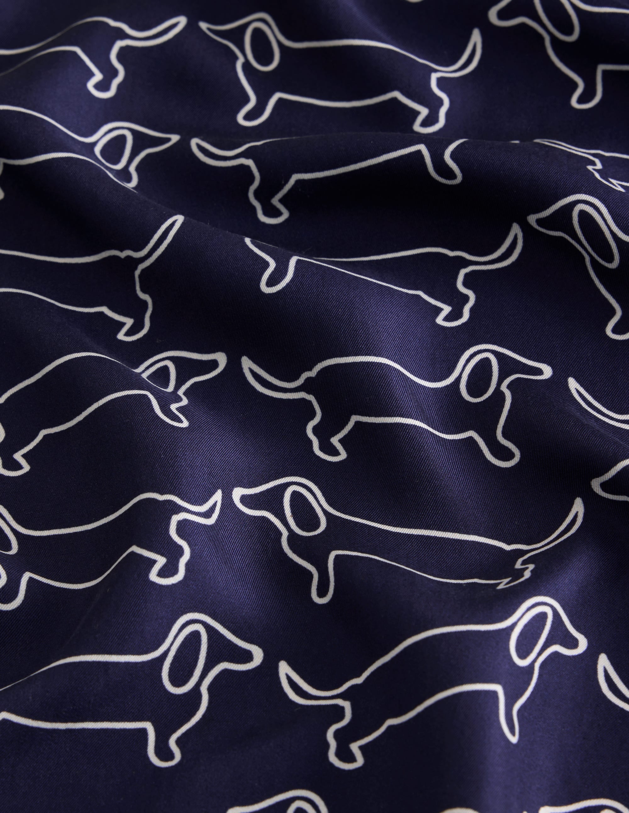 Elisabeth Silk Square Scarf-Dachshund, Conversational - Image 3