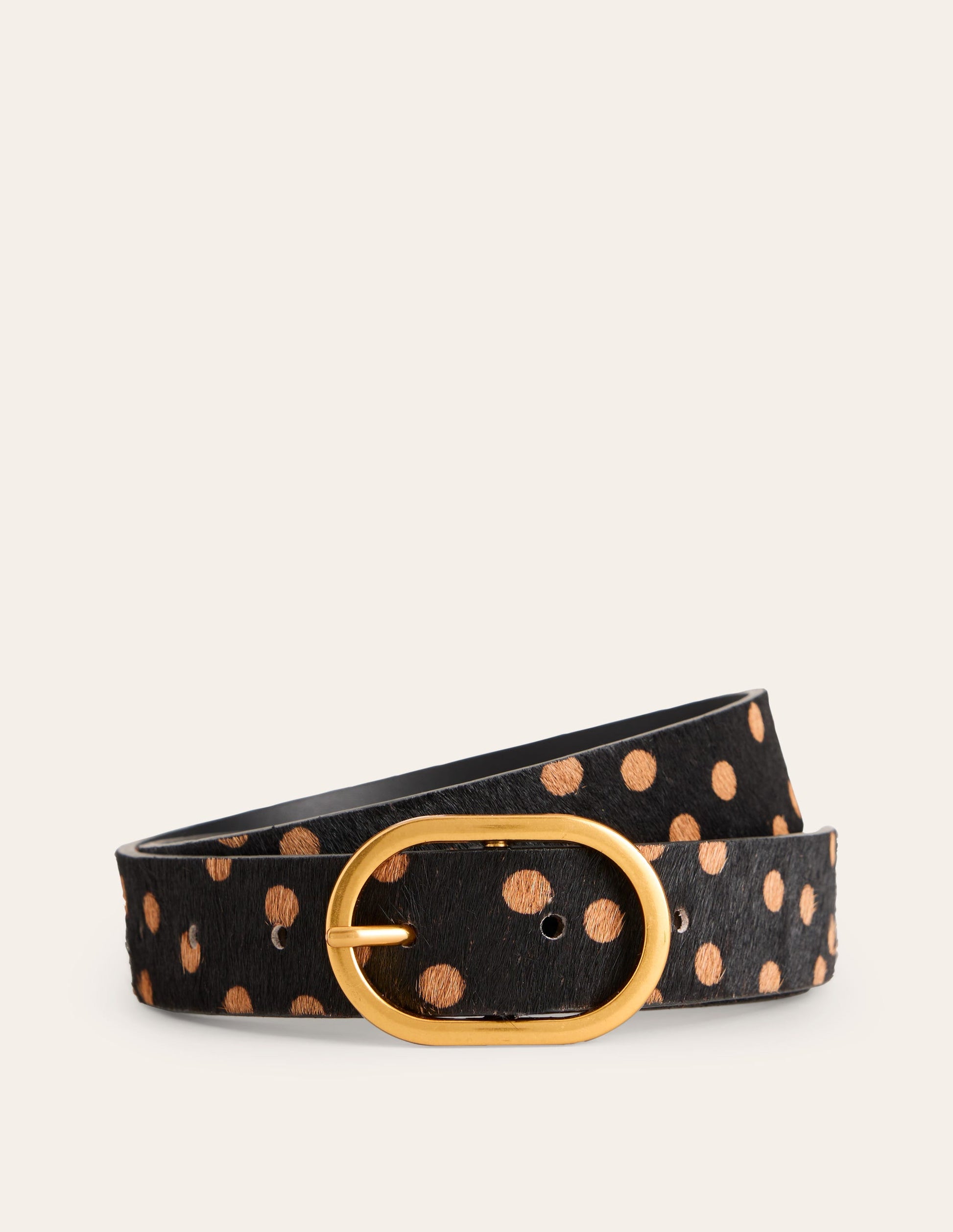Classic Leather Belt-Black and Camel Spot-2