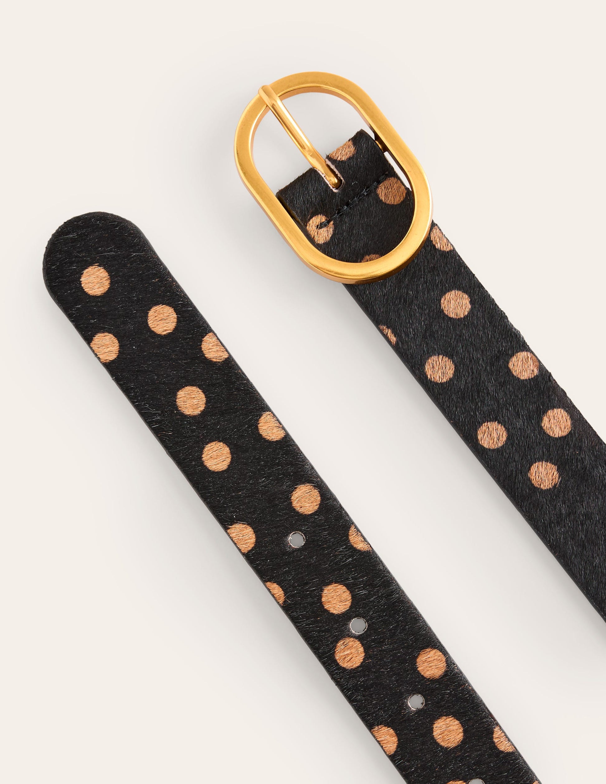 Classic Leather Belt-Black and Camel Spot-3