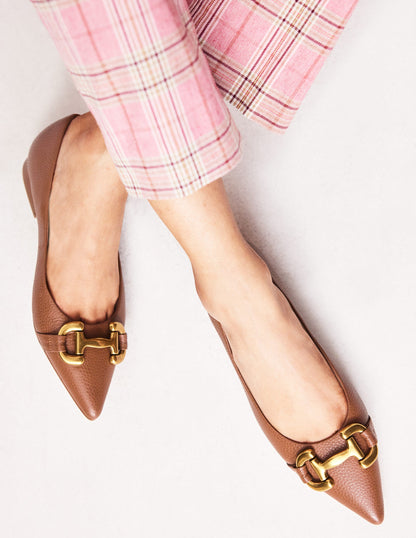 Iris Snaffle Ballet Flat-Tan-1