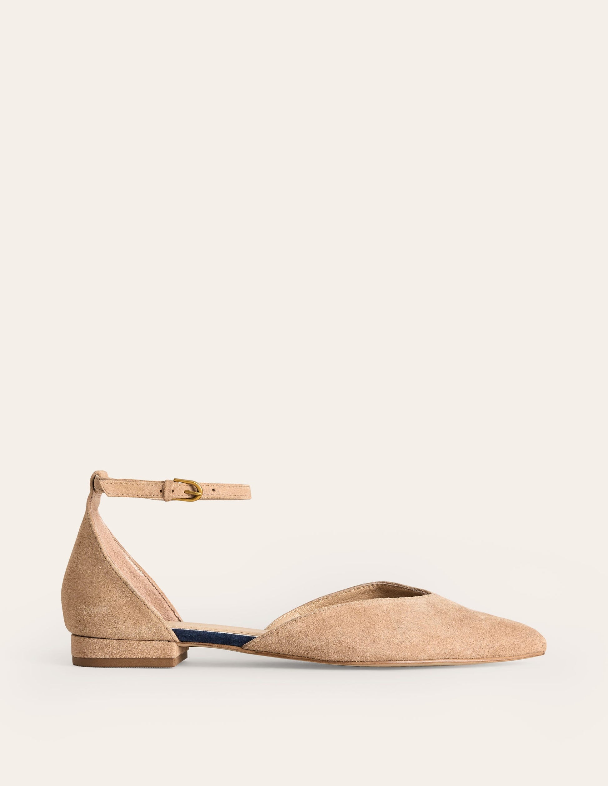 Ankle Strap Point Flats-Macchiato Suede-2