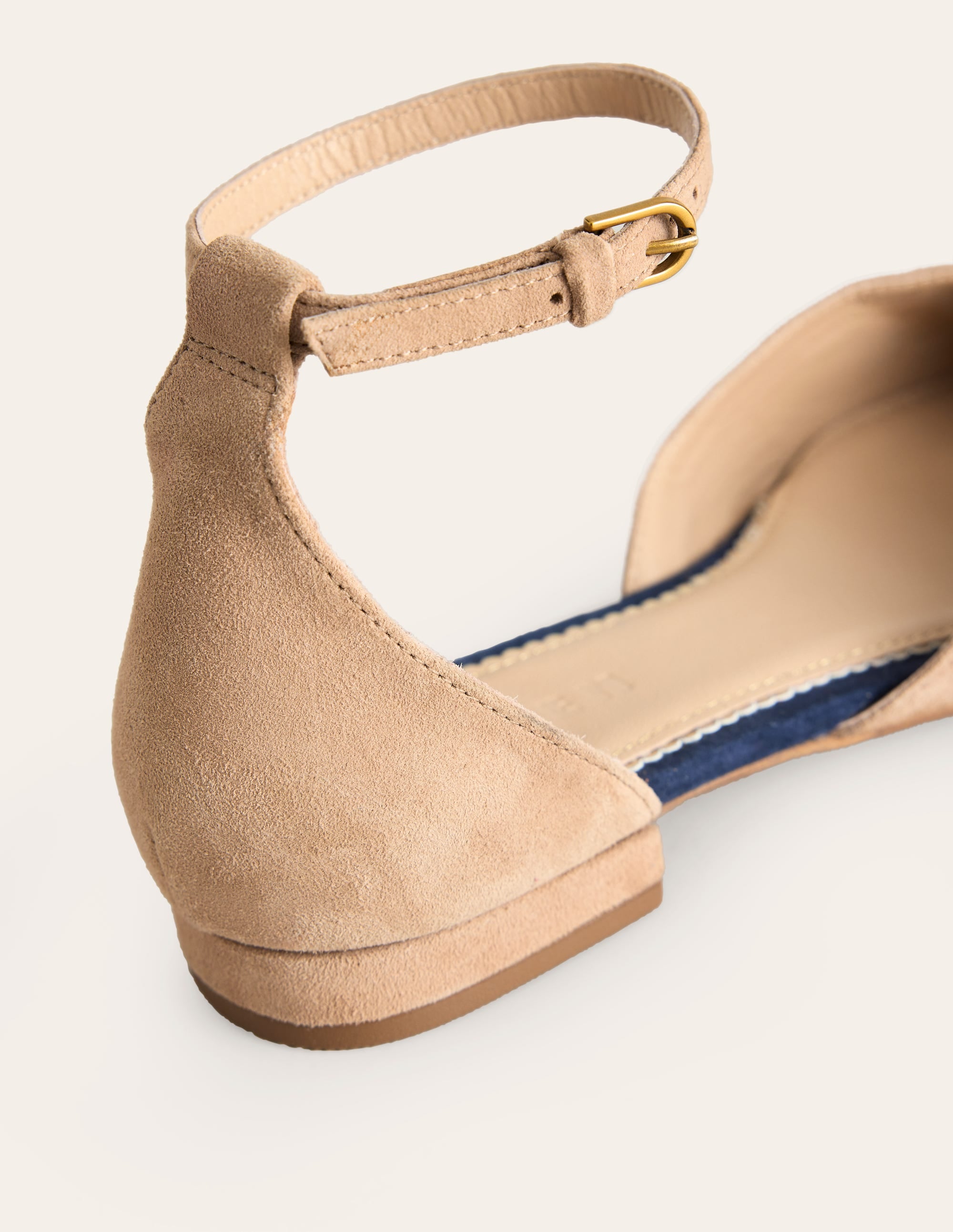 Ankle Strap Point Flats-Macchiato Suede - Image 4