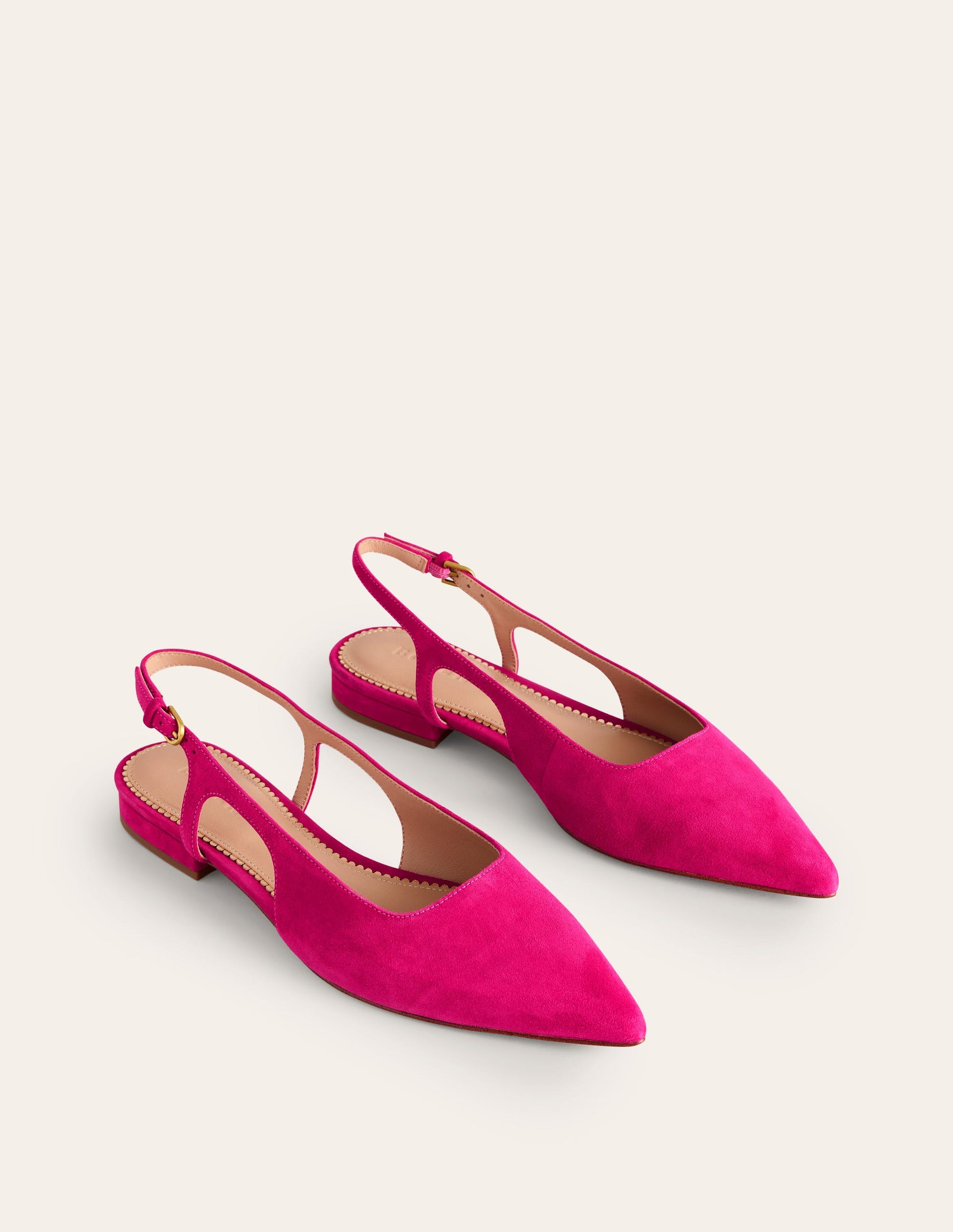 Cut Out Slingback Flat-Pink Peacock Kid Suede-3