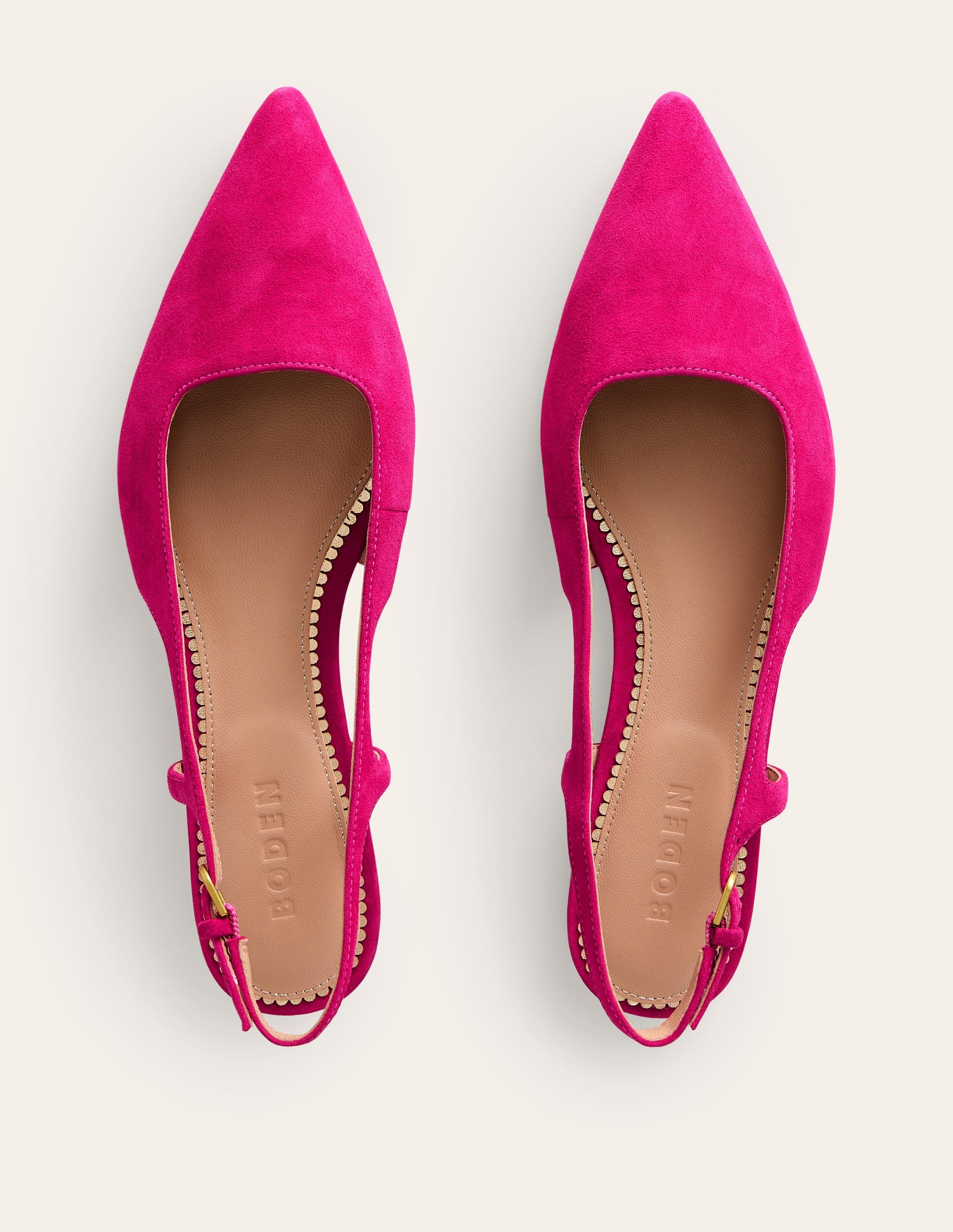 Cut Out Slingback Flat-Pink Peacock Kid Suede-5