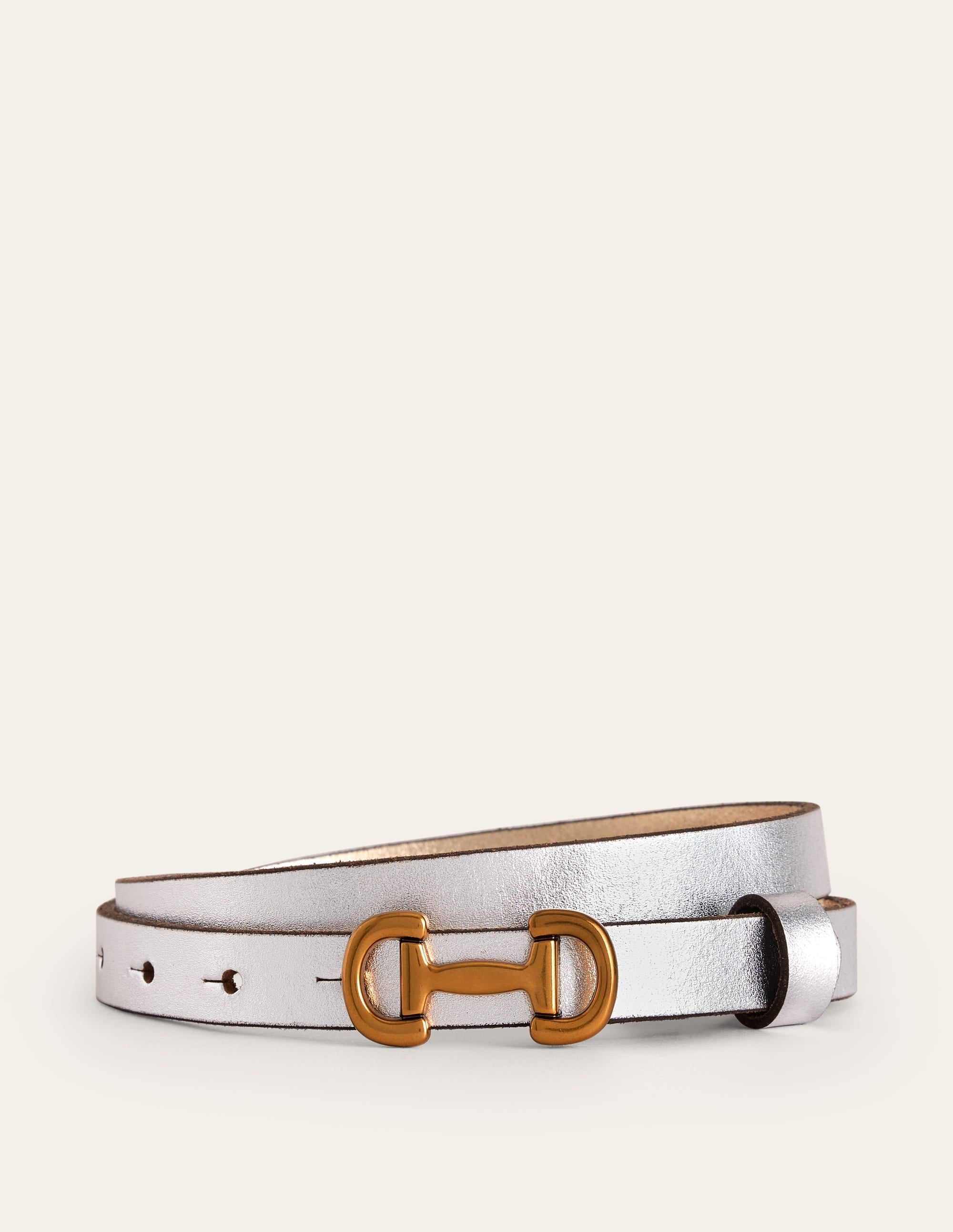 Iris Skinny Snaffle Trim Belt-Silver - Image 2