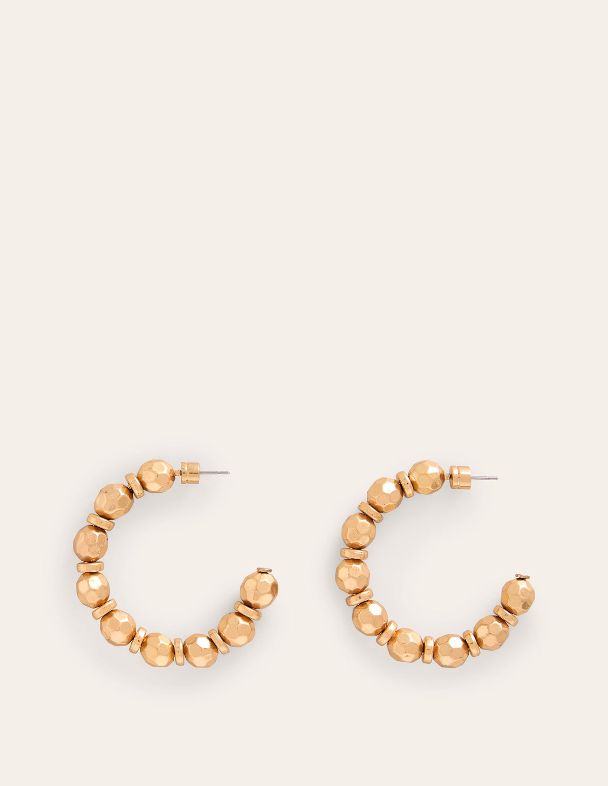 Ball Hoop Earrings-Gold - Image 2