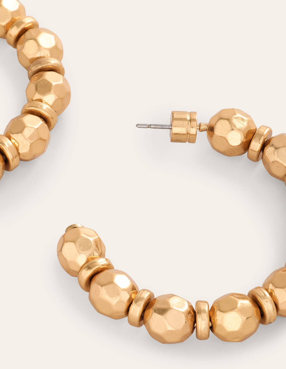 Ball Hoop Earrings-Gold - Image 3