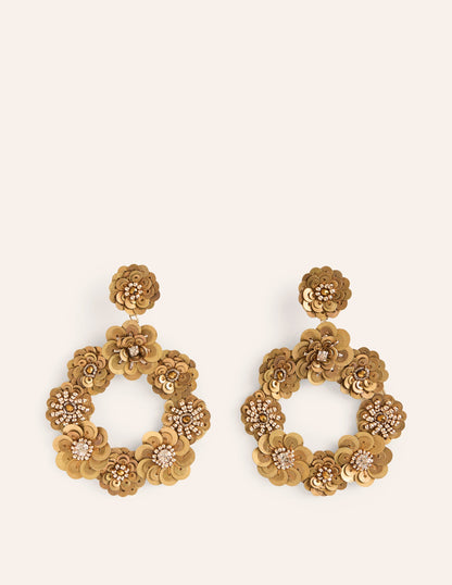 Mega Flower Earrings-Gold-2