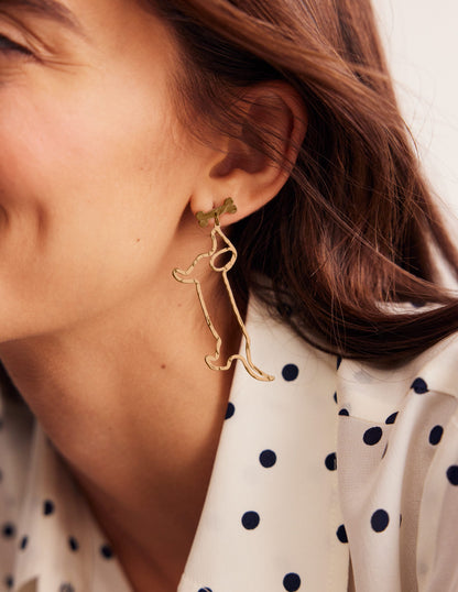 Metal Novelty Earrings-Sausage Dog-2