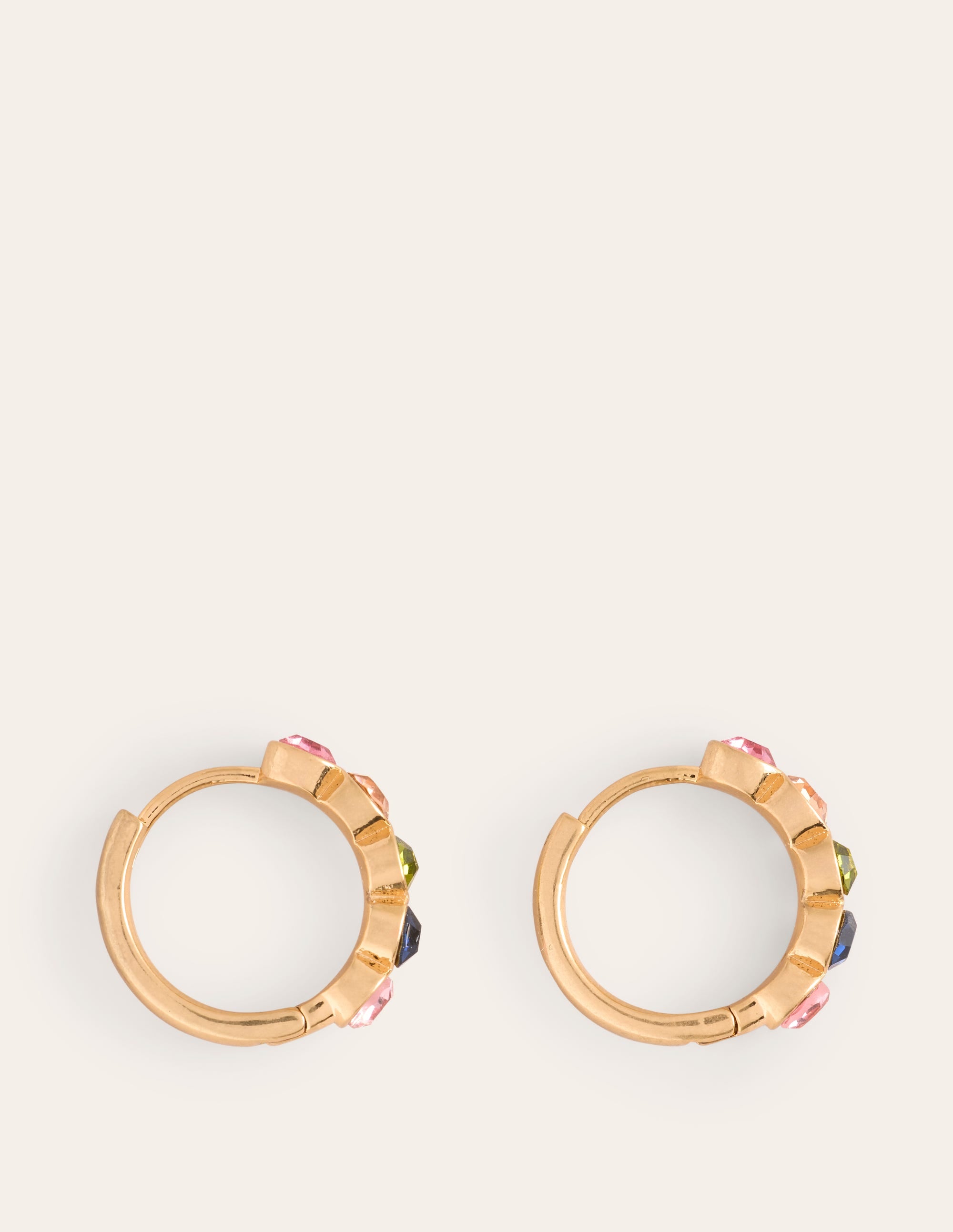 Jewelled Huggie Earrings-Multi - Image 2