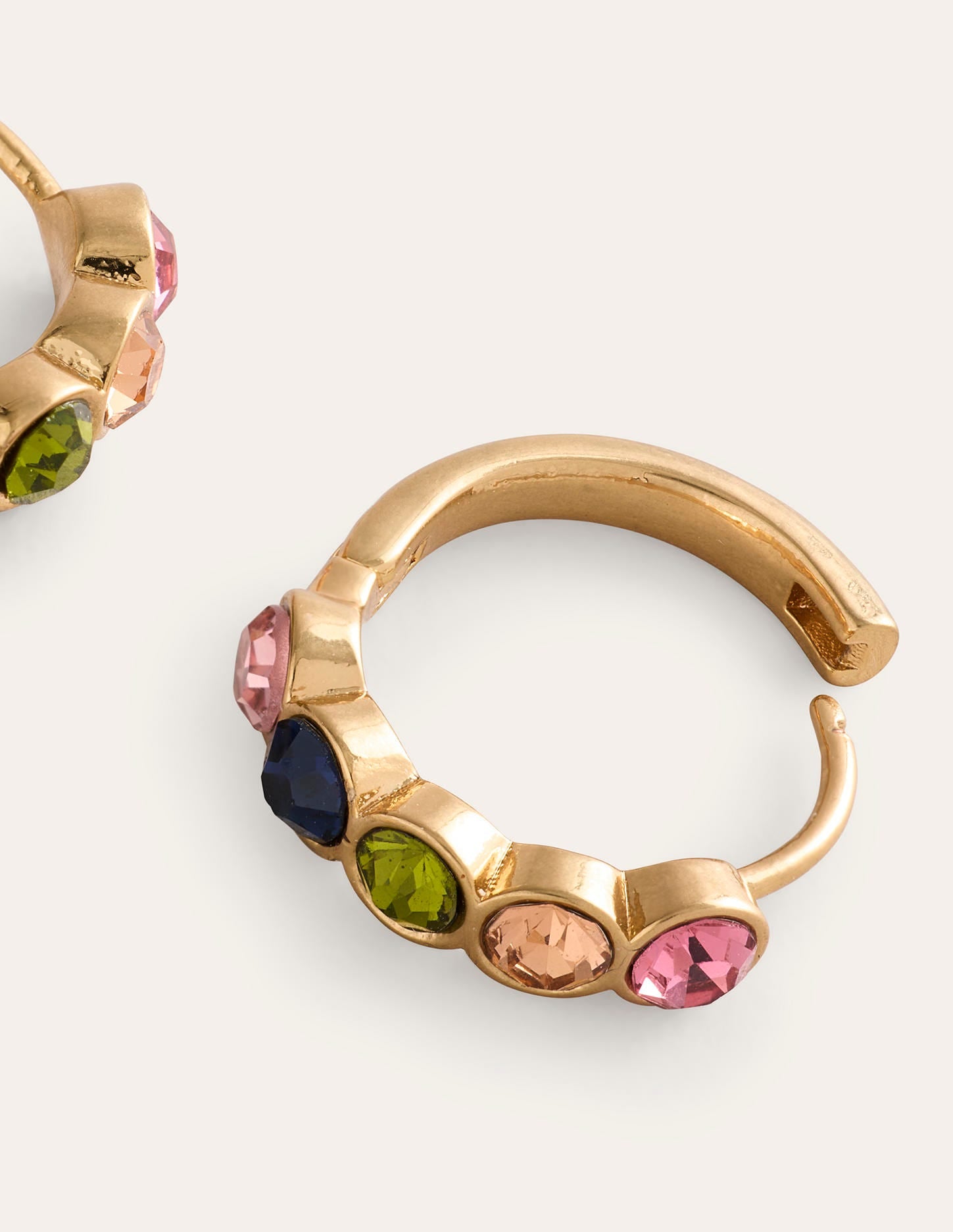 Jewelled Huggie Earrings-Multi-4