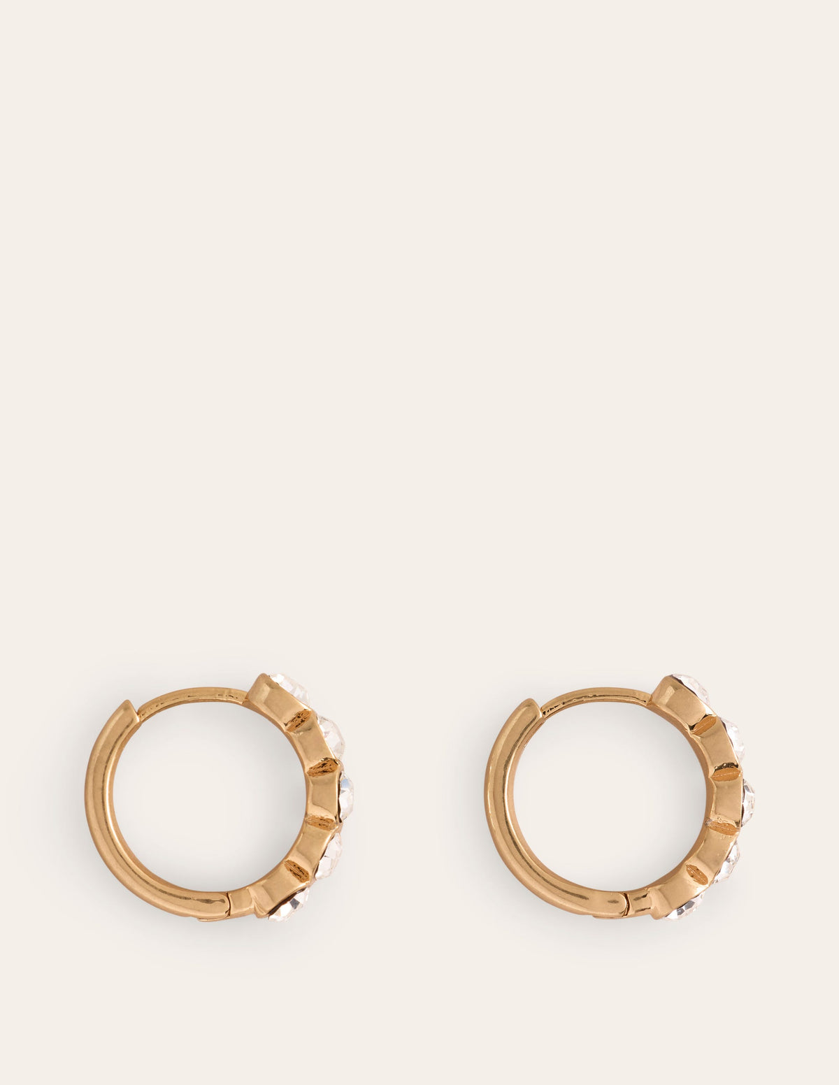 Jewelled Huggie Earrings-Clear - Image 2