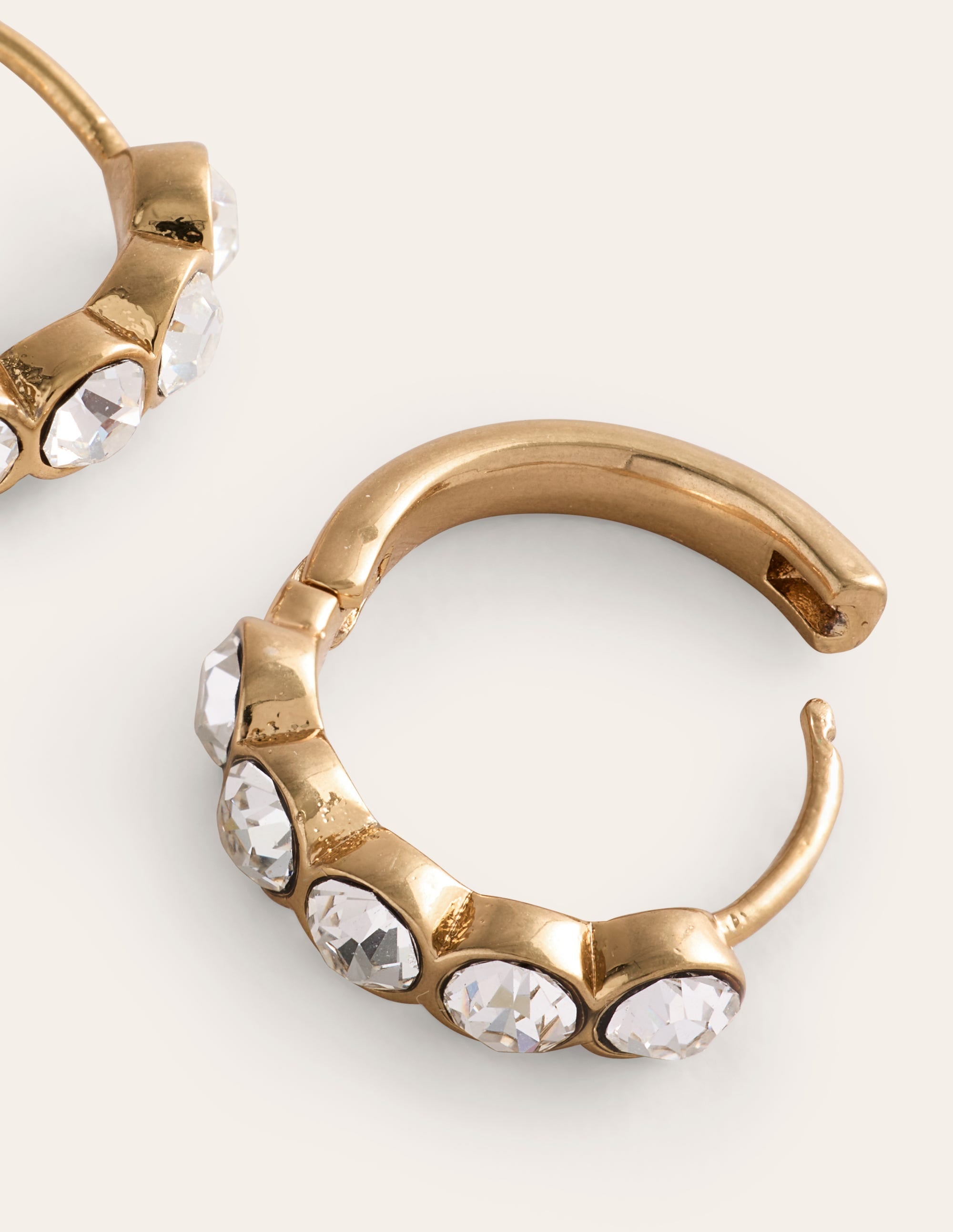 Jewelled Huggie Earrings-Clear - Image 3