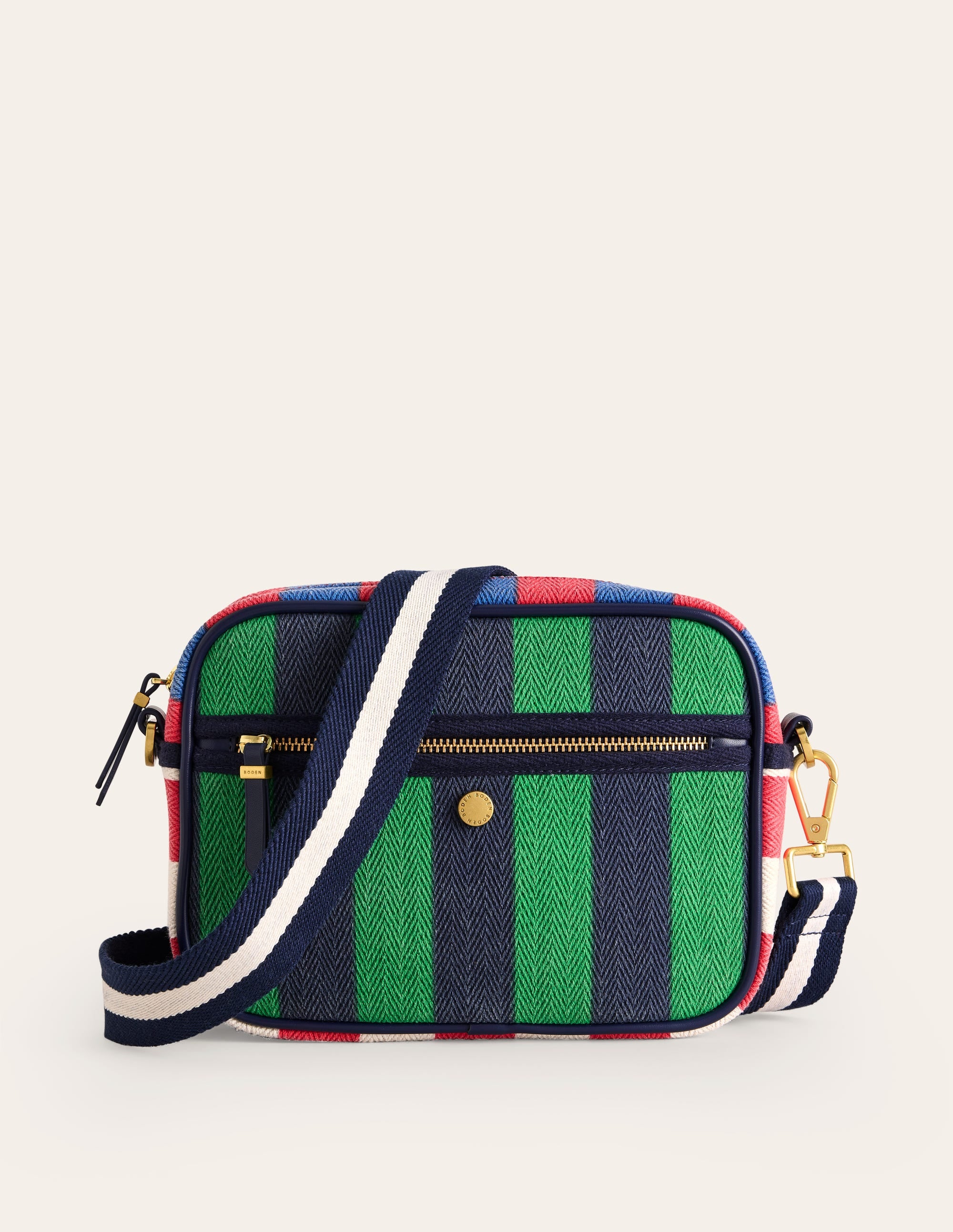 Canvas Cross-body Bag-Multi Stripe - Image 2