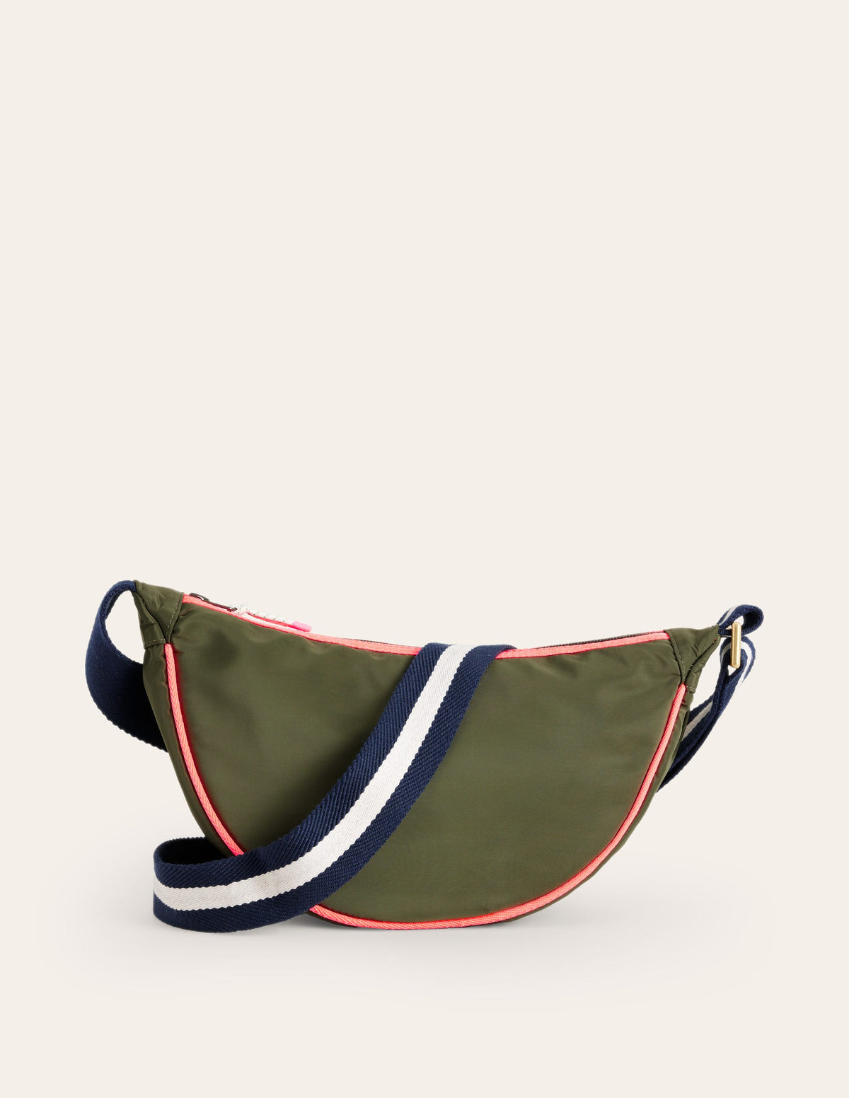 Nylon Cross-Body Bag-Khaki - Image 1