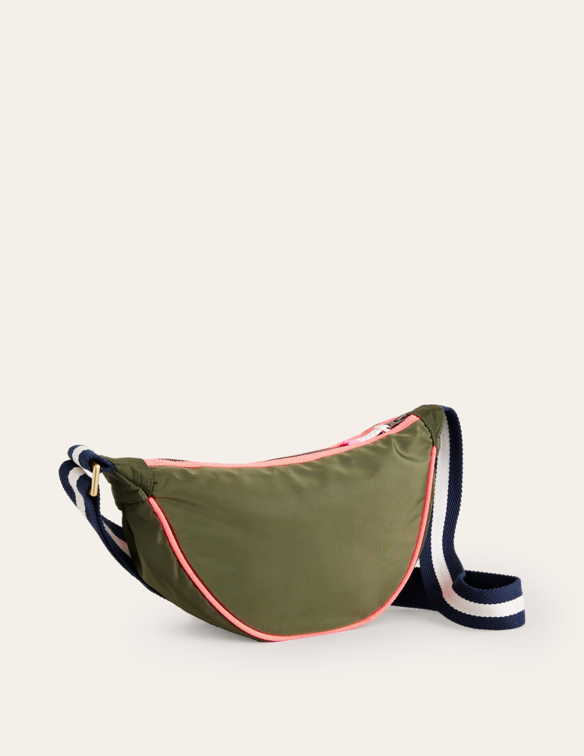 Nylon Cross-Body Bag-Khaki - Image 3