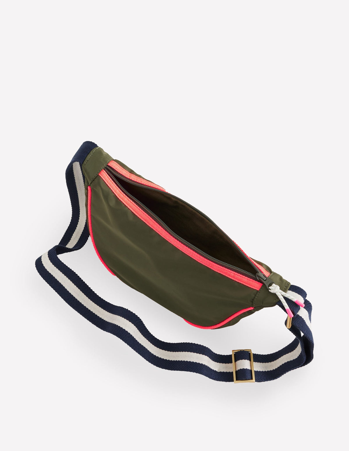 Nylon Cross-Body Bag-Khaki - Image 4