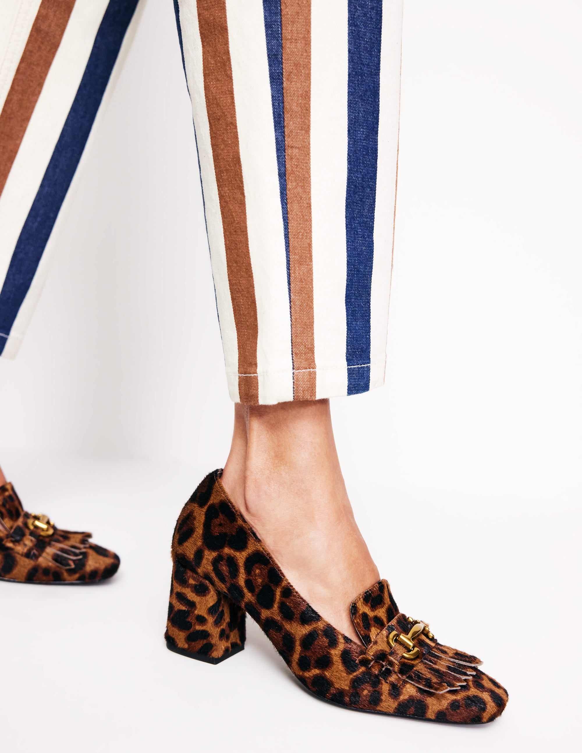 Iris Ghillie Heeled Loafers-Leopard - Image 1