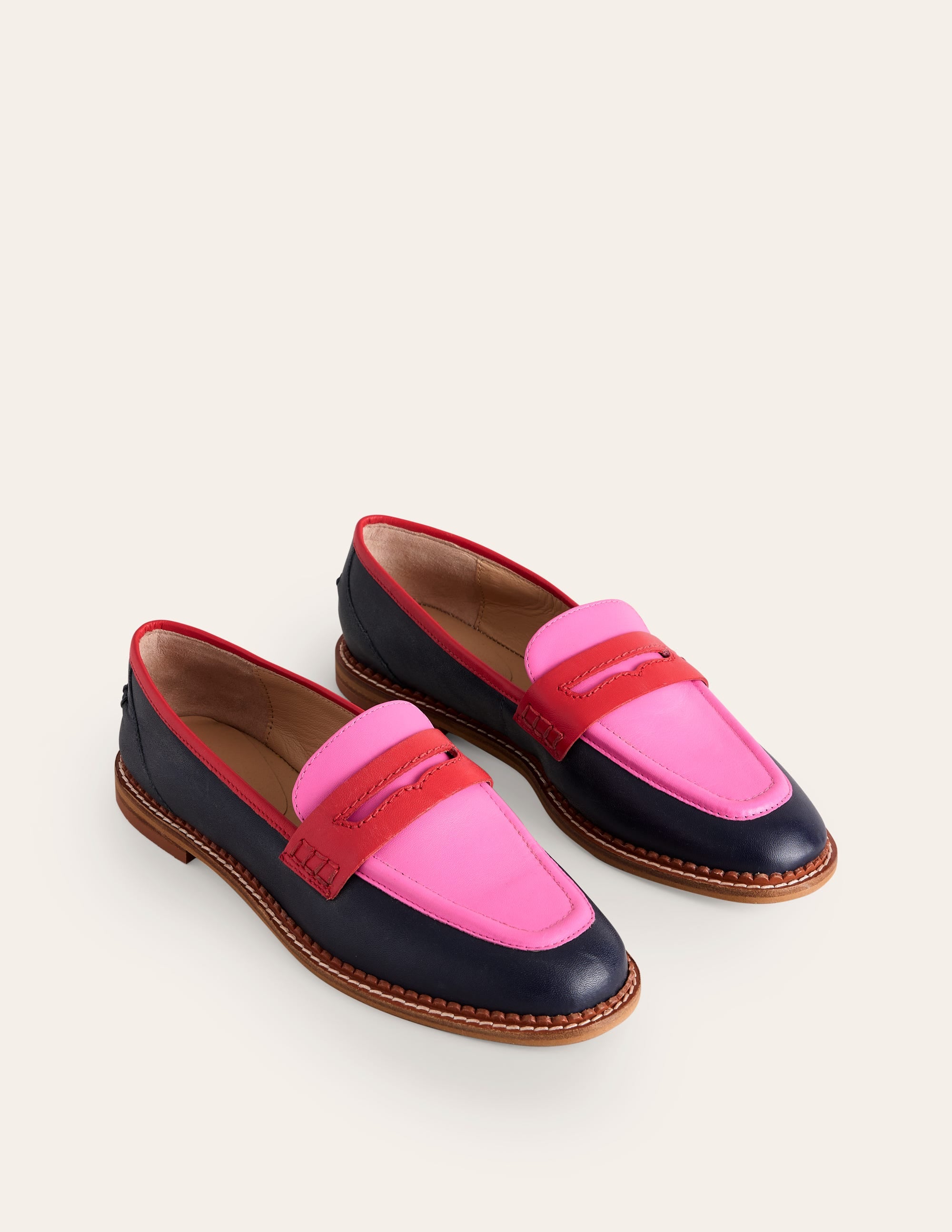 Nya Penny Loafers-Navy/Pink Tourmaline - Image 3