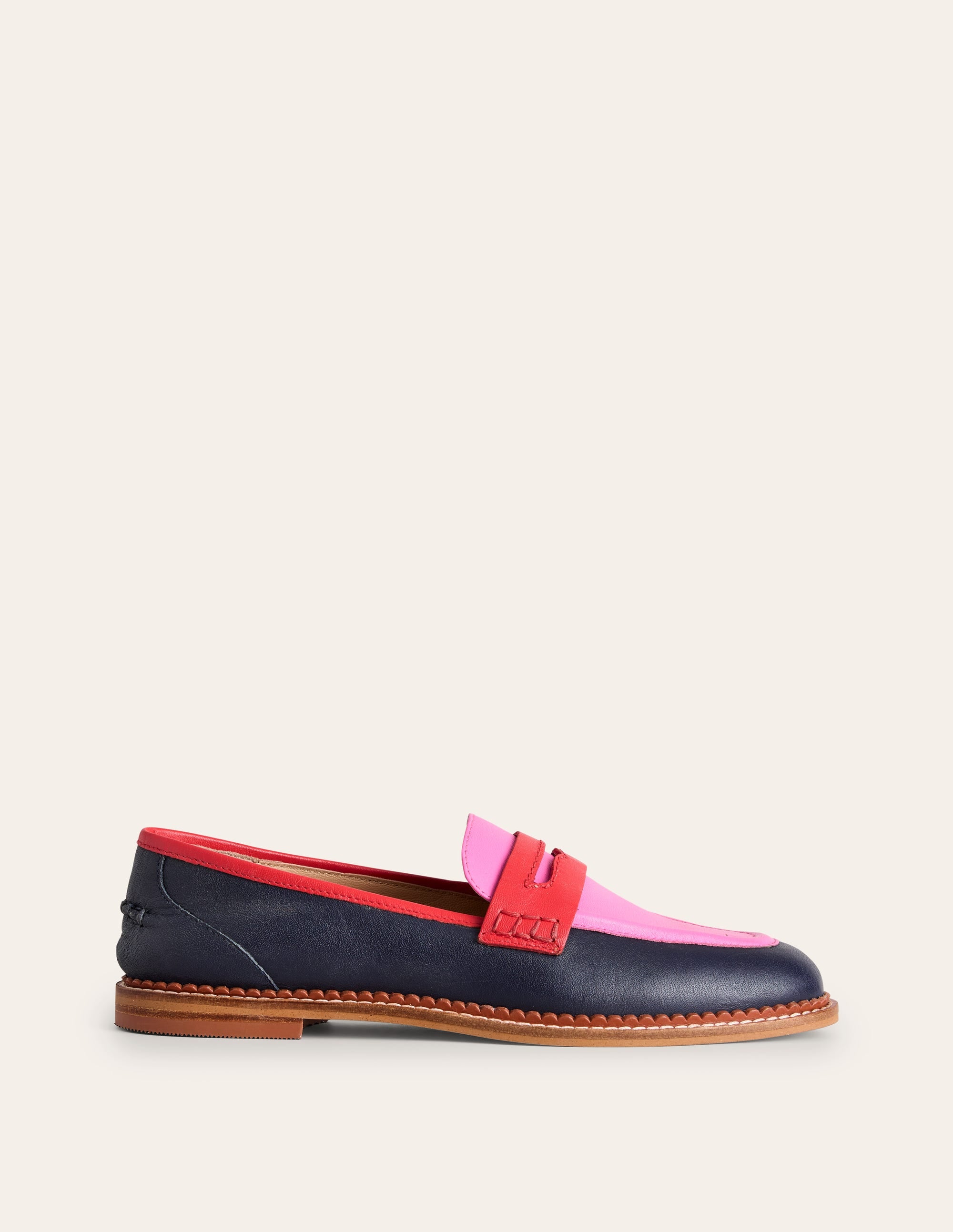 Nya Penny Loafers-Navy/Pink Tourmaline - Image 1