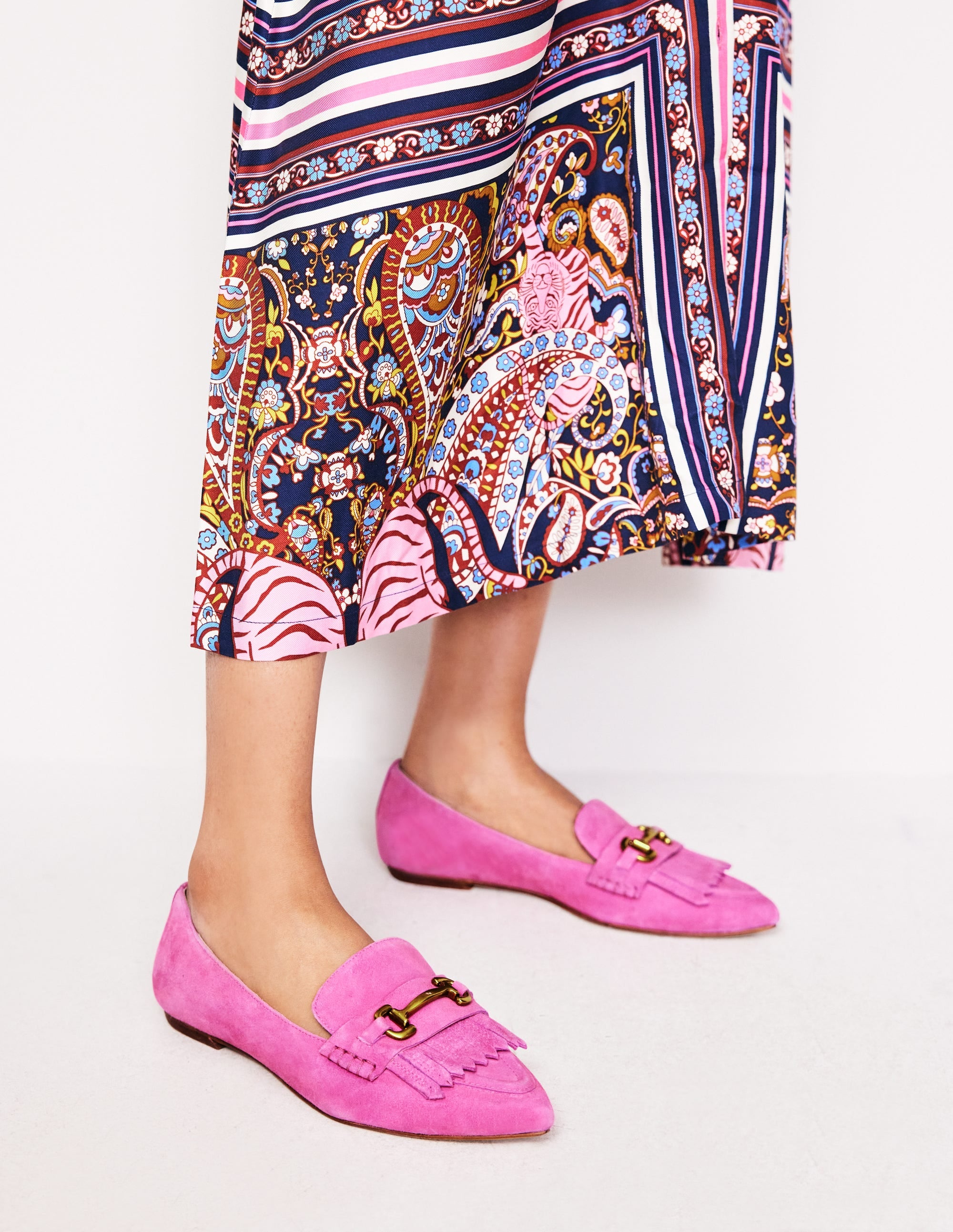 Iris Ghillie Loafers-Tickled Pink Suede - Image 1