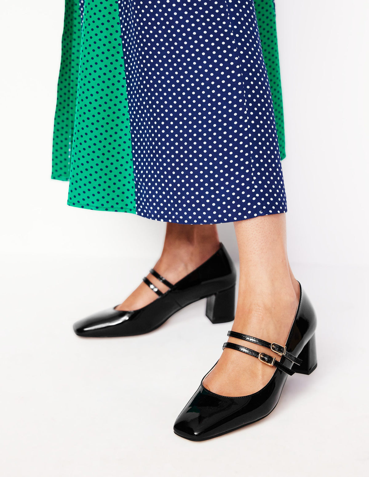 Block Heel Pump-Black Patent - Image 1