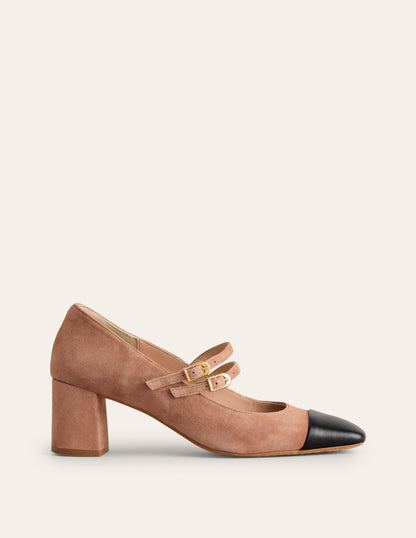Block Heel Pump-Latte/Black Leather-3