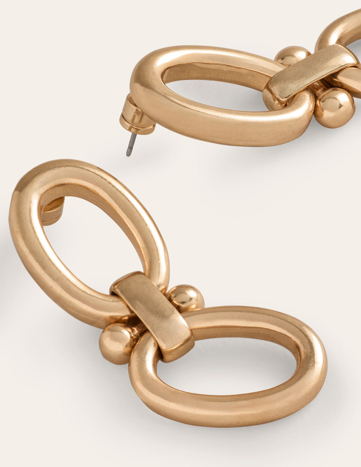 Chunky Oval Chain Earrings-Gold - Image 3