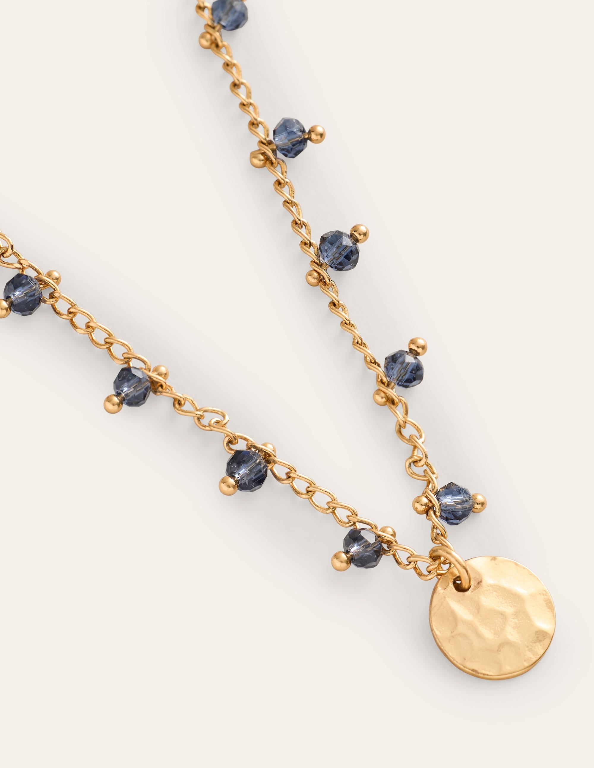 Delicate Bead Necklace-Navy - Image 3