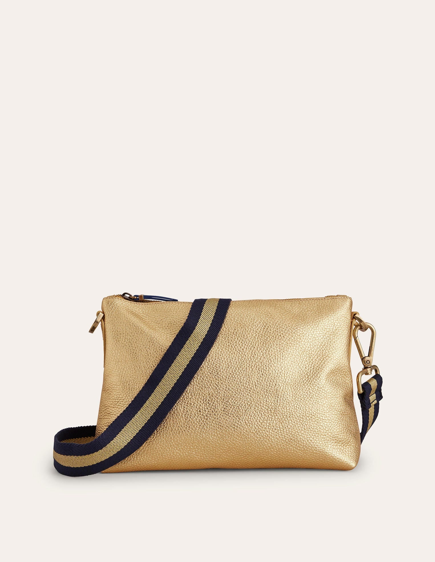 Leather Crossbody-Gold Metallic - Image 2