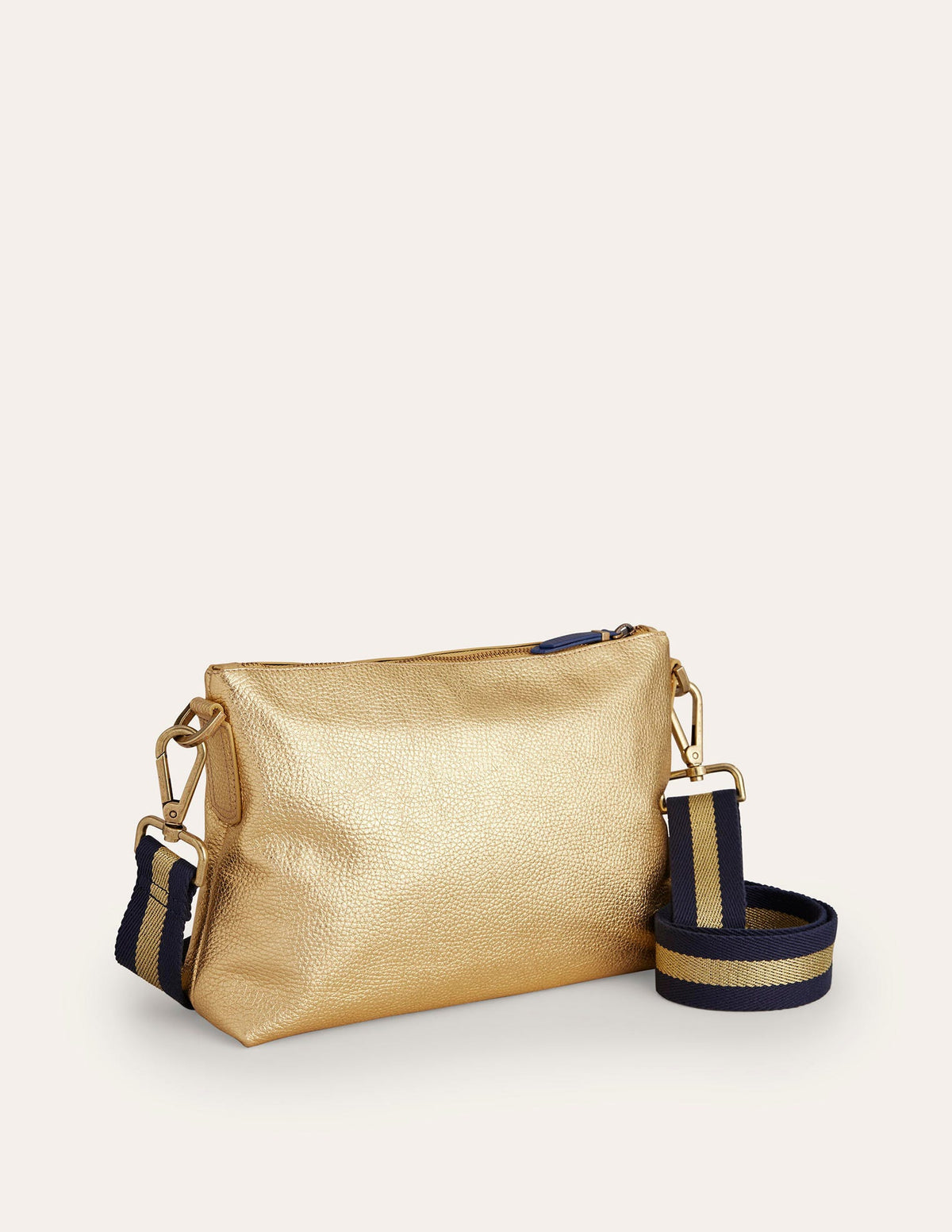 Leather Crossbody-Gold Metallic - Image 3